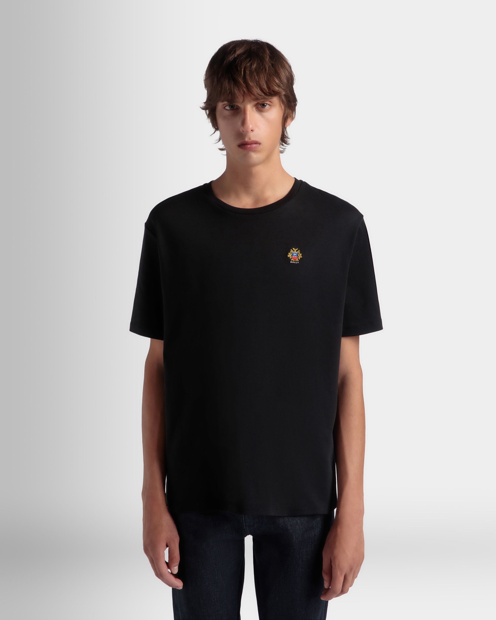 T-Shirt Aus Baumwolle In Schwarz Aus Der Adrien Brody Travel-Kollektion - Herren - Bally - 03