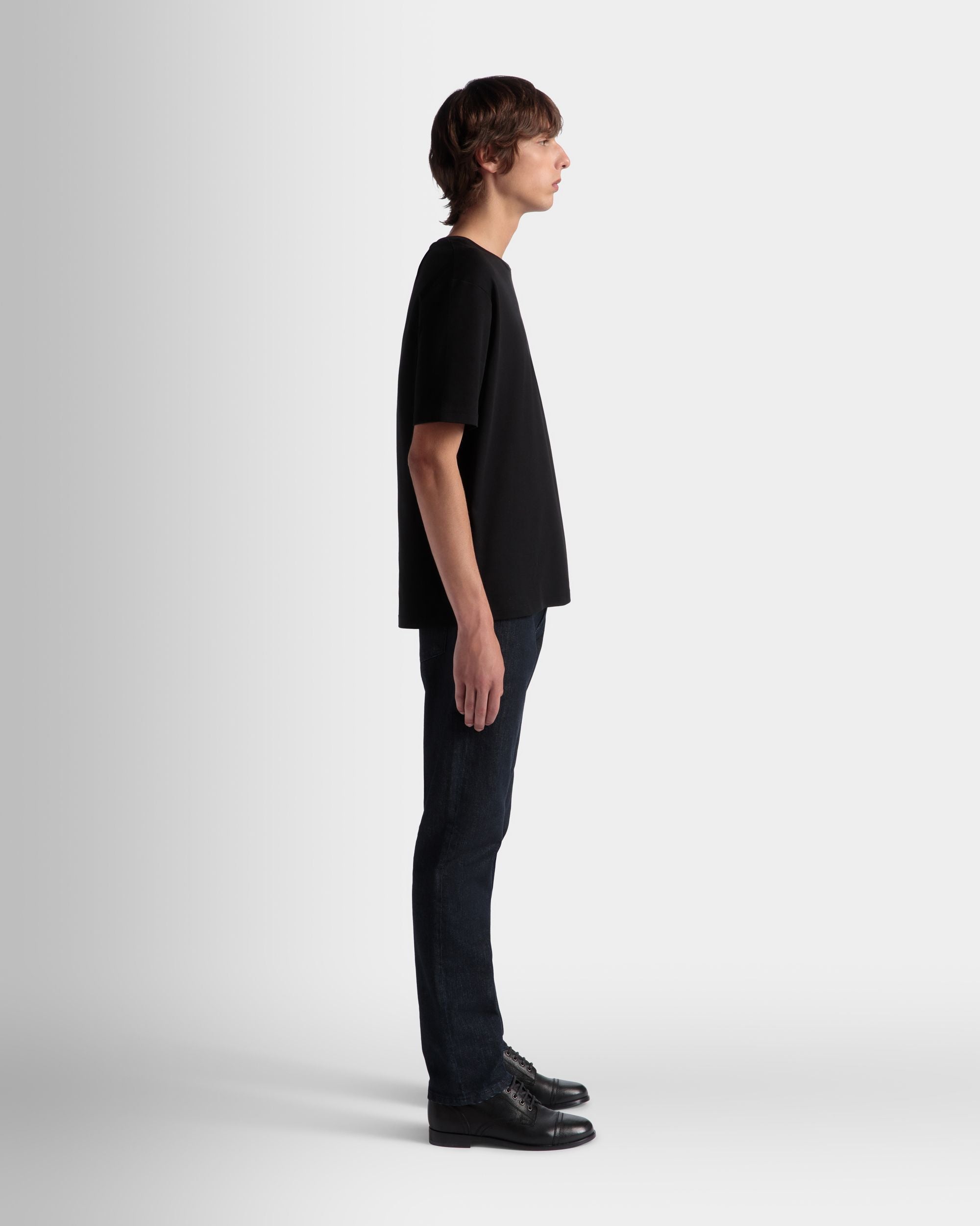 T-Shirt Aus Baumwolle In Schwarz Aus Der Adrien Brody Travel-Kollektion - Herren - Bally - 06