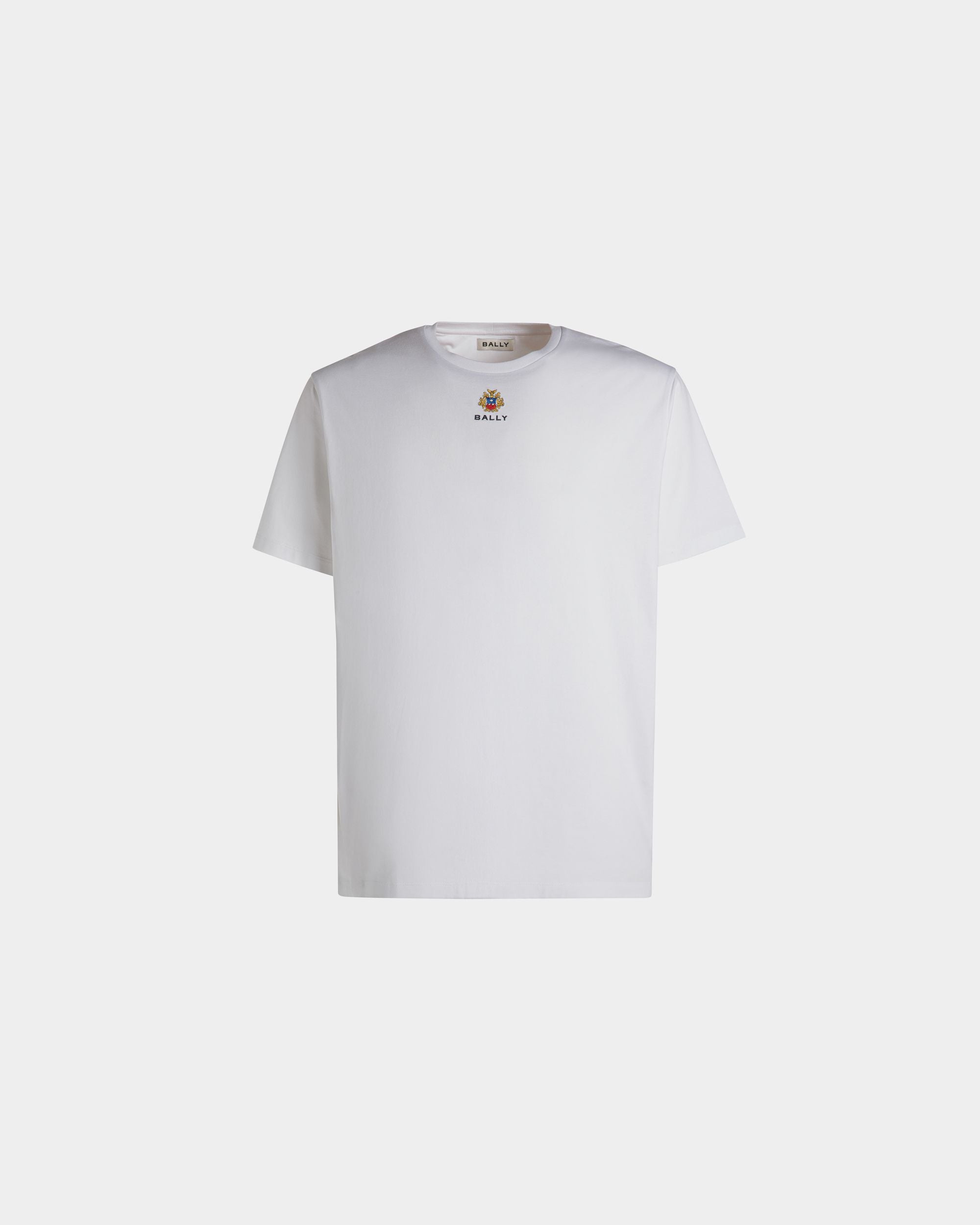 T-Shirt Aus Baumwolle In Weiß Mit Bally Crest Logo - Herren - Bally - 01