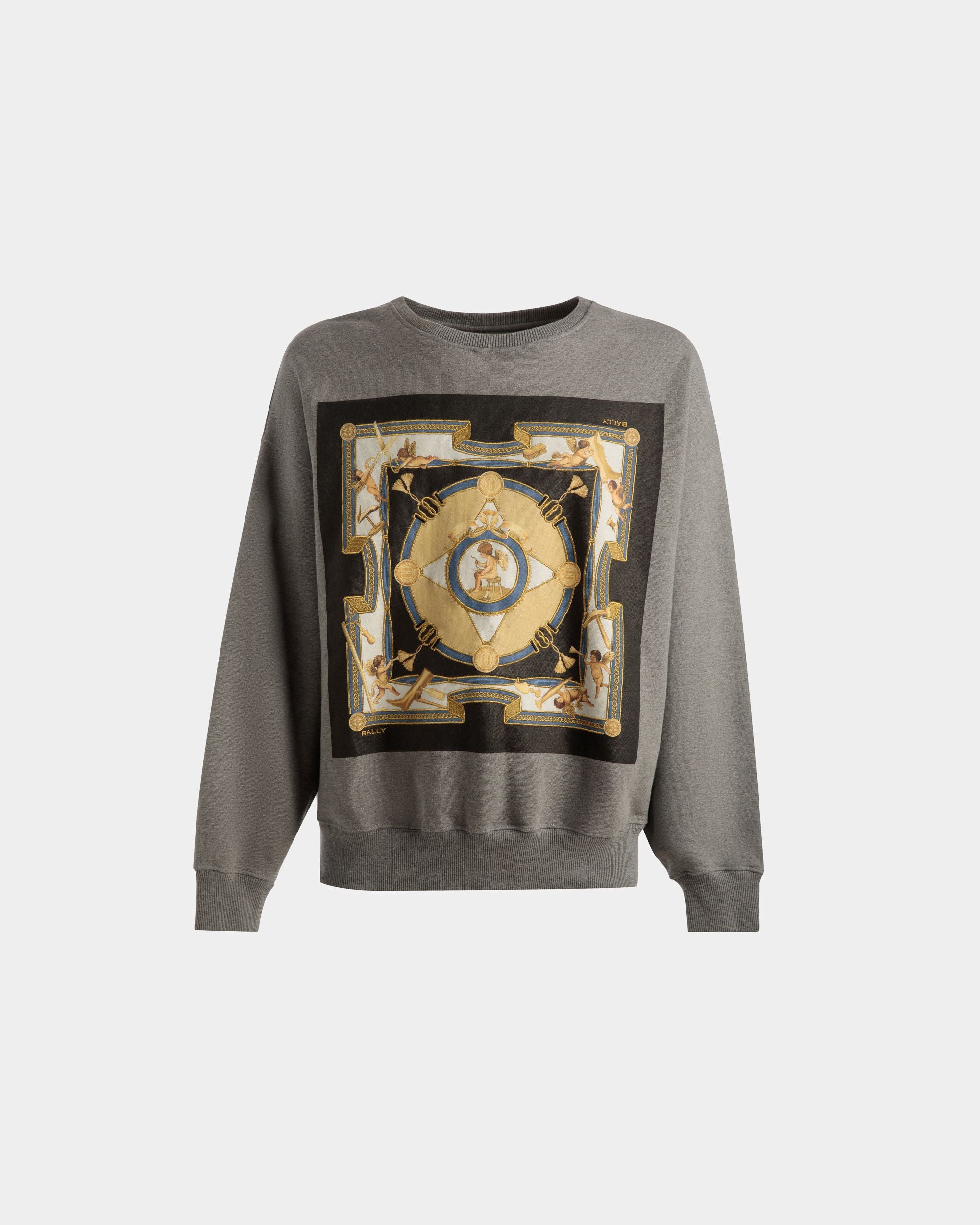 Bedrucktes Sweatshirt Aus Grau Melierter Baumwolle - Herren - Bally - 01