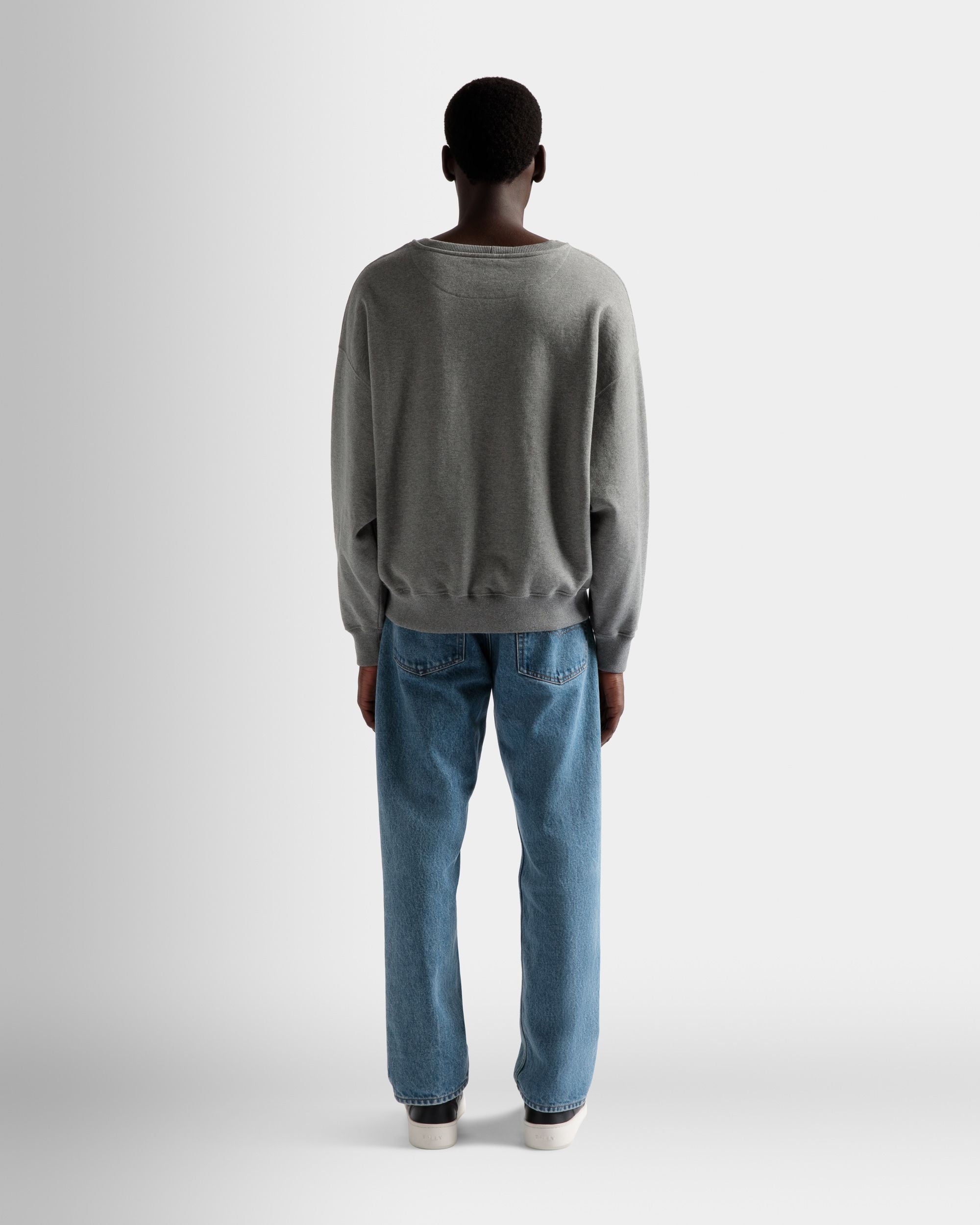 Bedrucktes Sweatshirt Aus Grau Melierter Baumwolle - Herren - Bally - 06