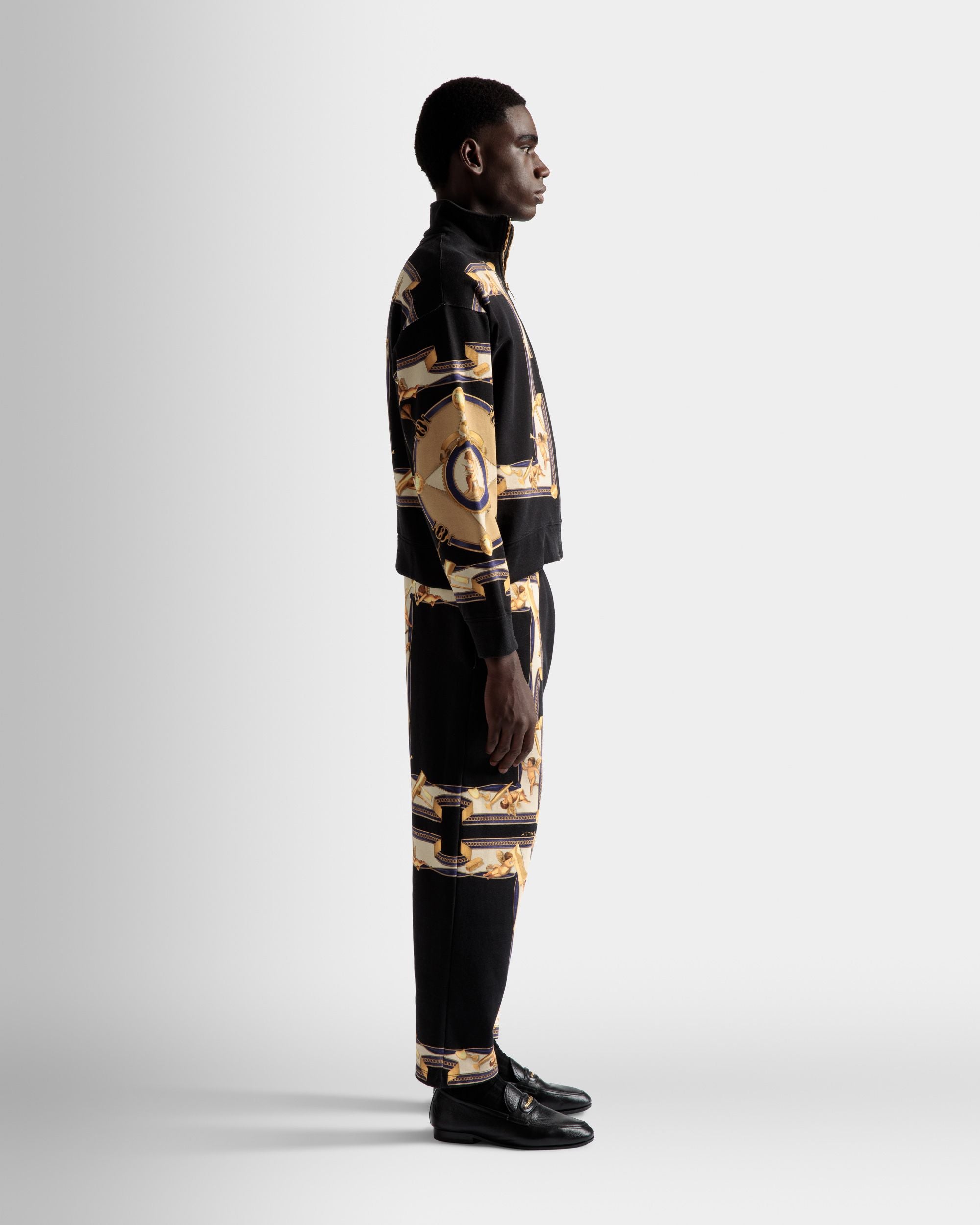 Felpa Con Stampa In Cotone Nero - Uomo - Bally - 05