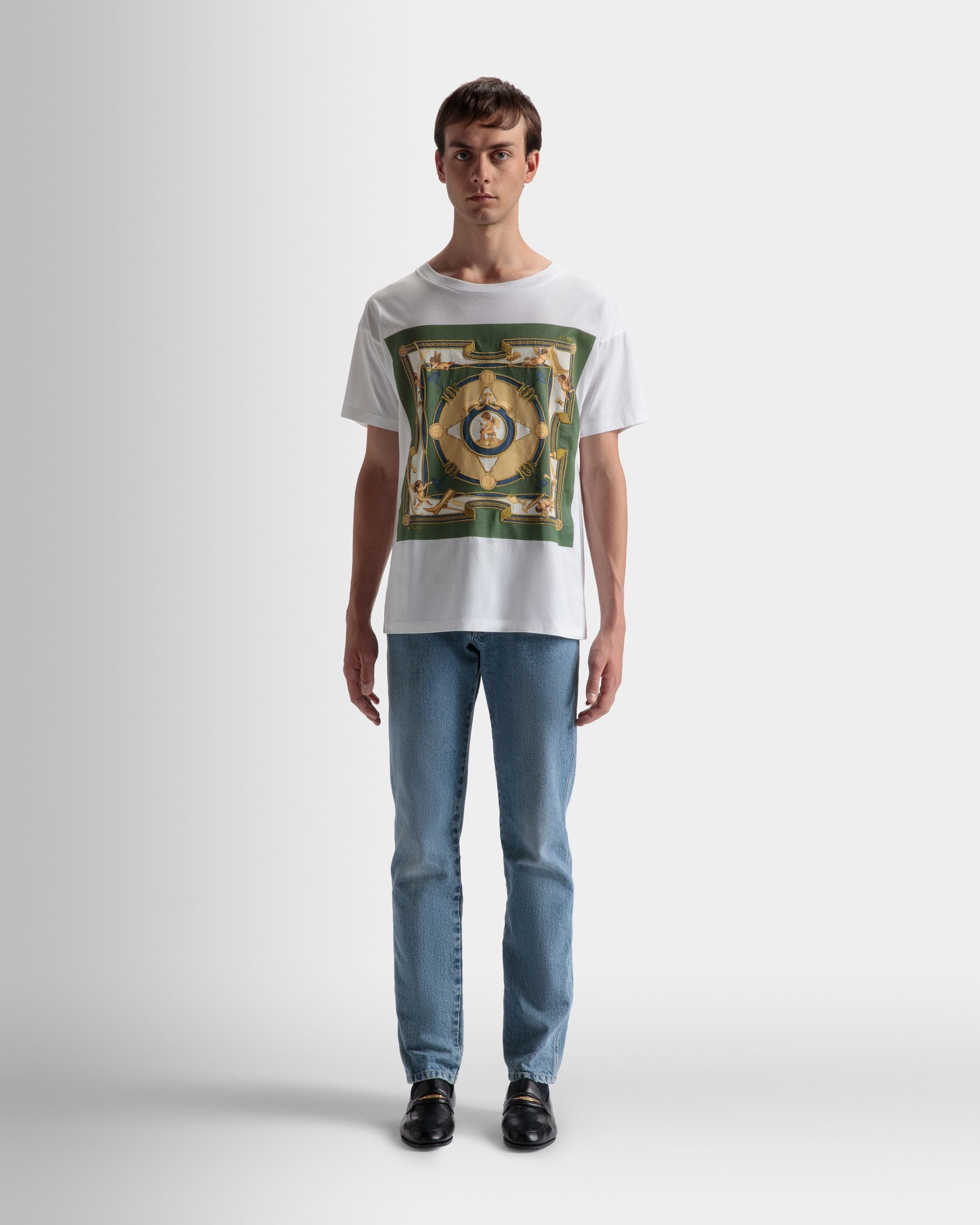 Bedrucktes T-Shirt Aus Weißer Baumwolle - Herren - Bally - 02