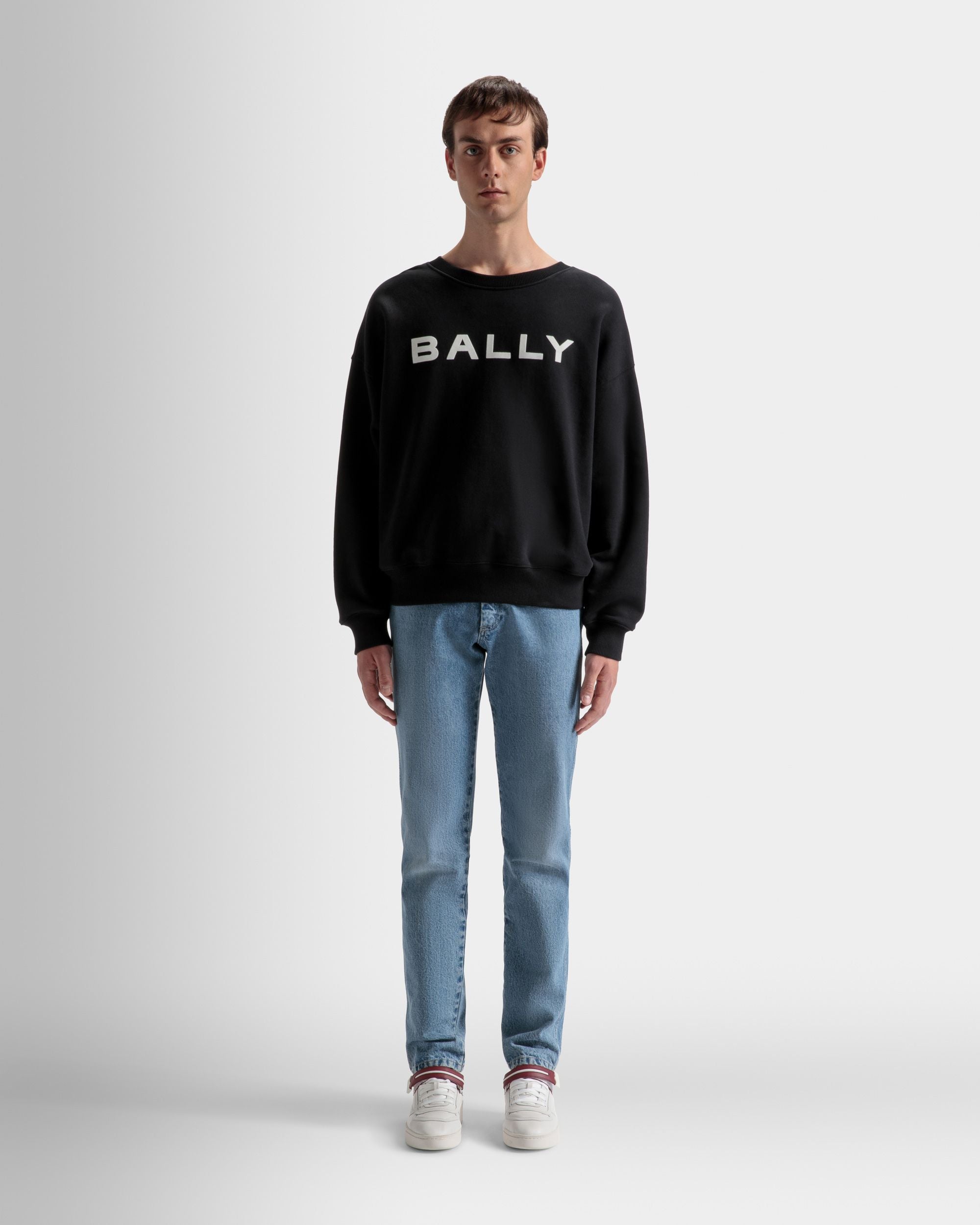 Logo Sweatshirt In Black Cotton - Men's - Bally - 02