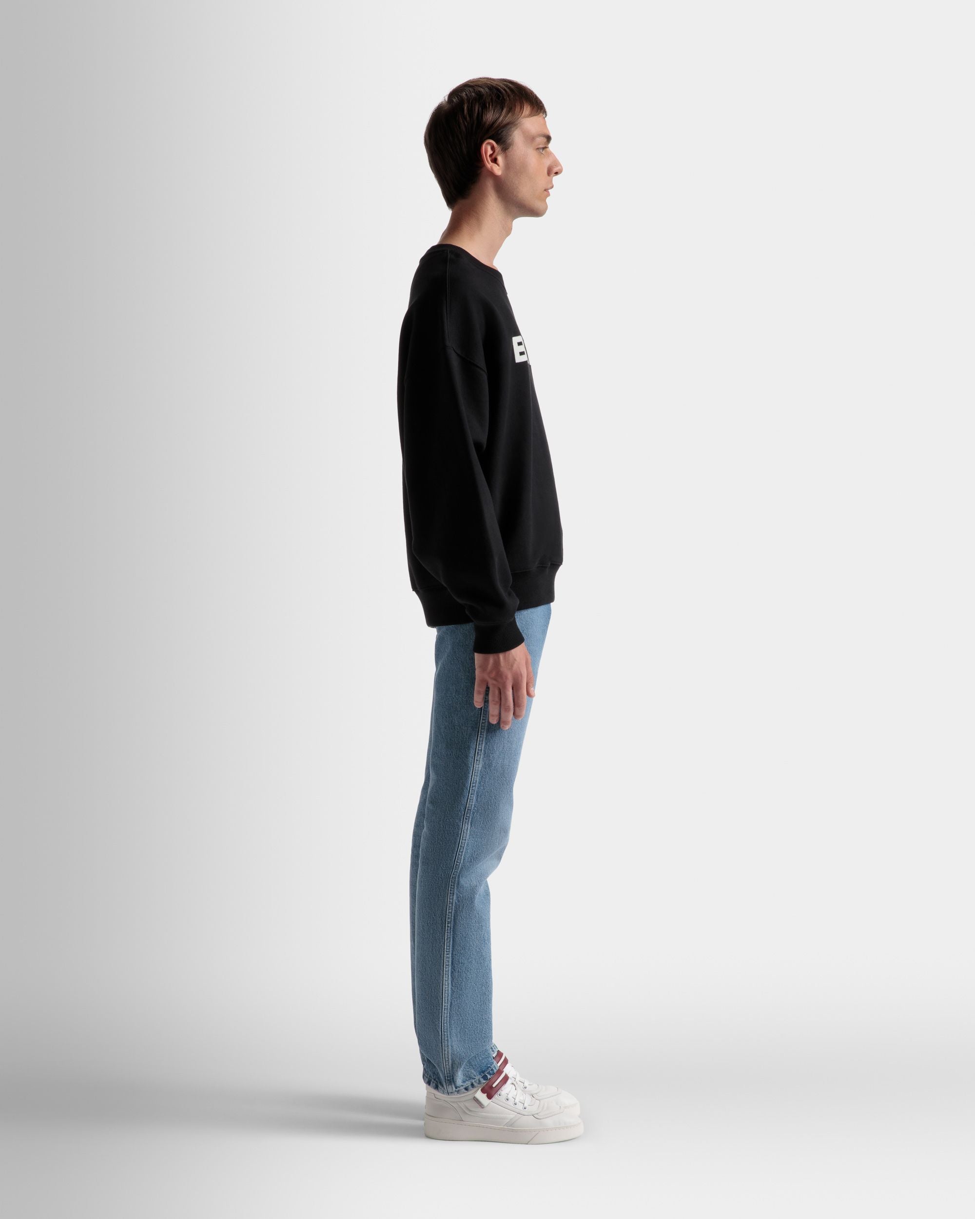 Logo Sweatshirt In Black Cotton - Men's - Bally - 05