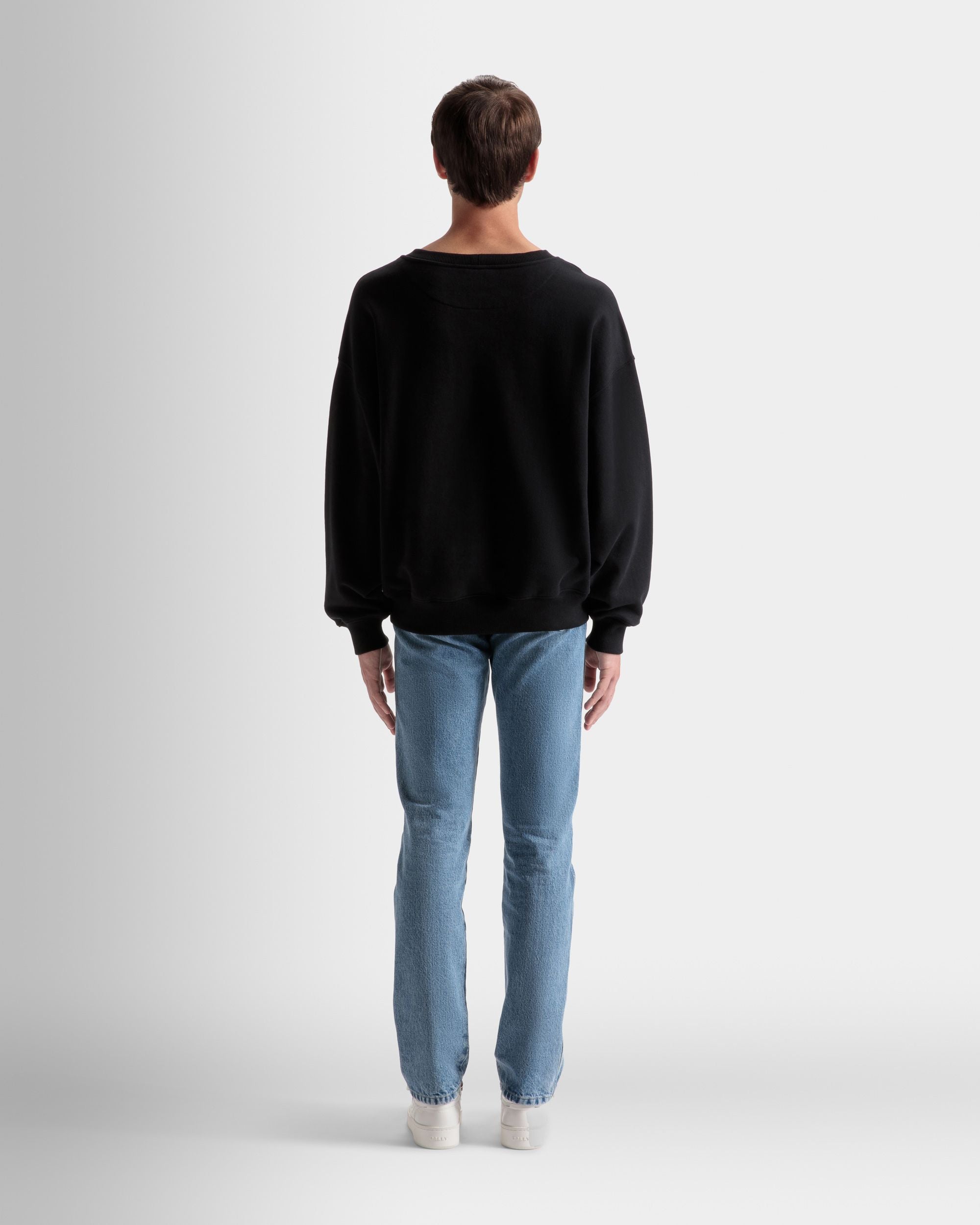 Logo Sweatshirt In Black Cotton - Men's - Bally - 06