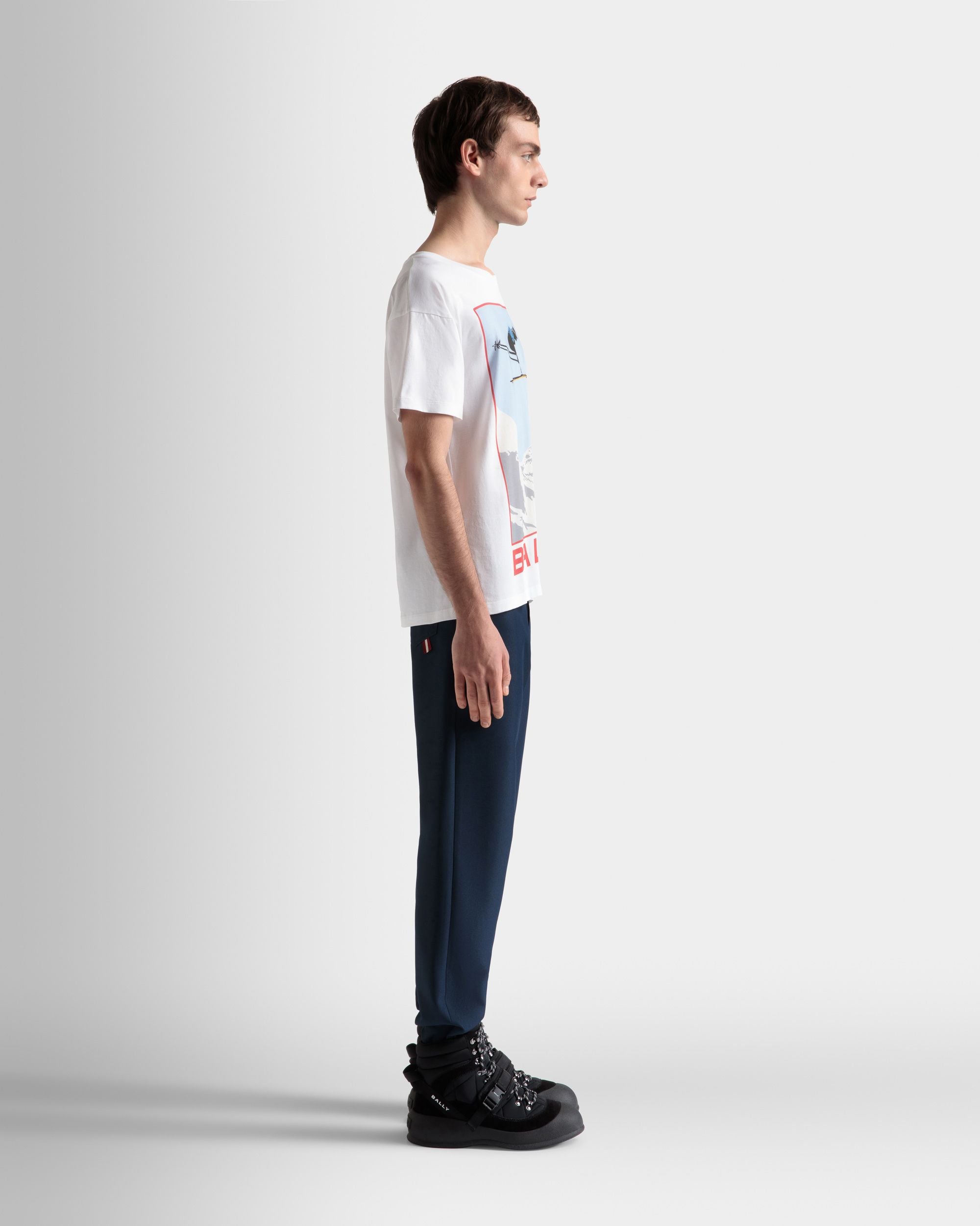 T-Shirt Aus Weißer Baumwolle Mit Print - Herren - Bally - 05
