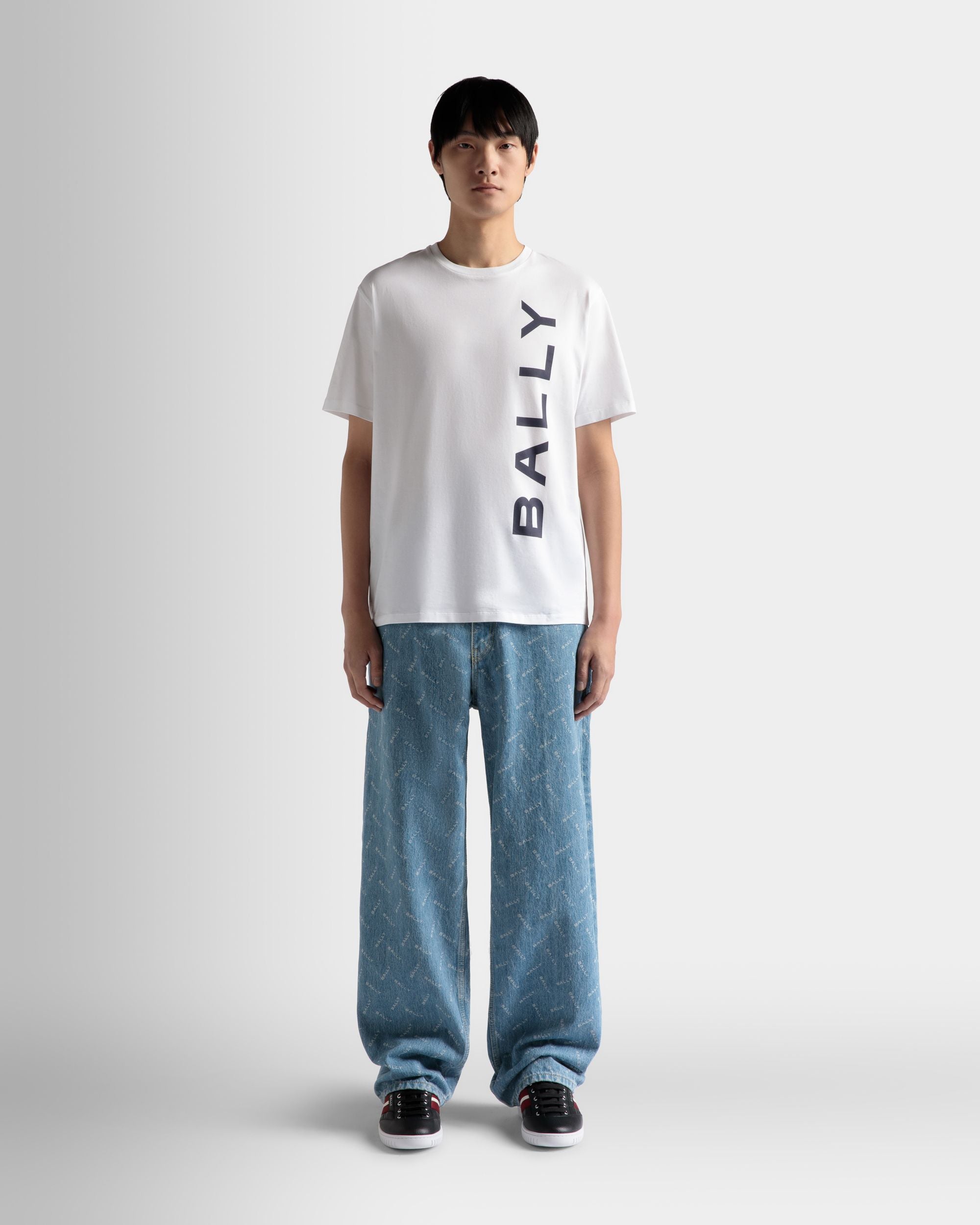 T-Shirt Aus Baumwolle In Weiß - Herren - Bally - 02