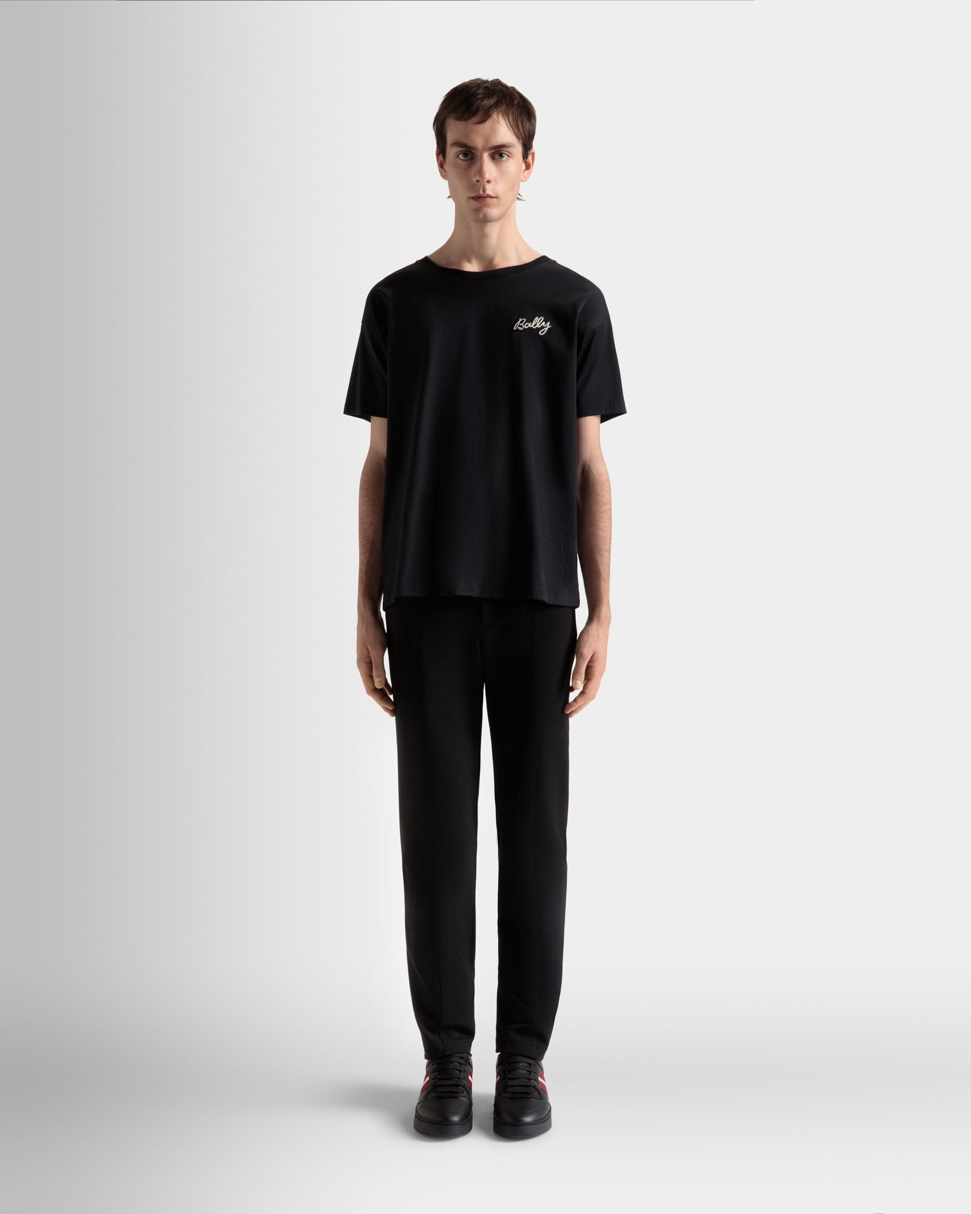 T-Shirt Aus Baumwolle In Schwarz - Herren - Bally - 02