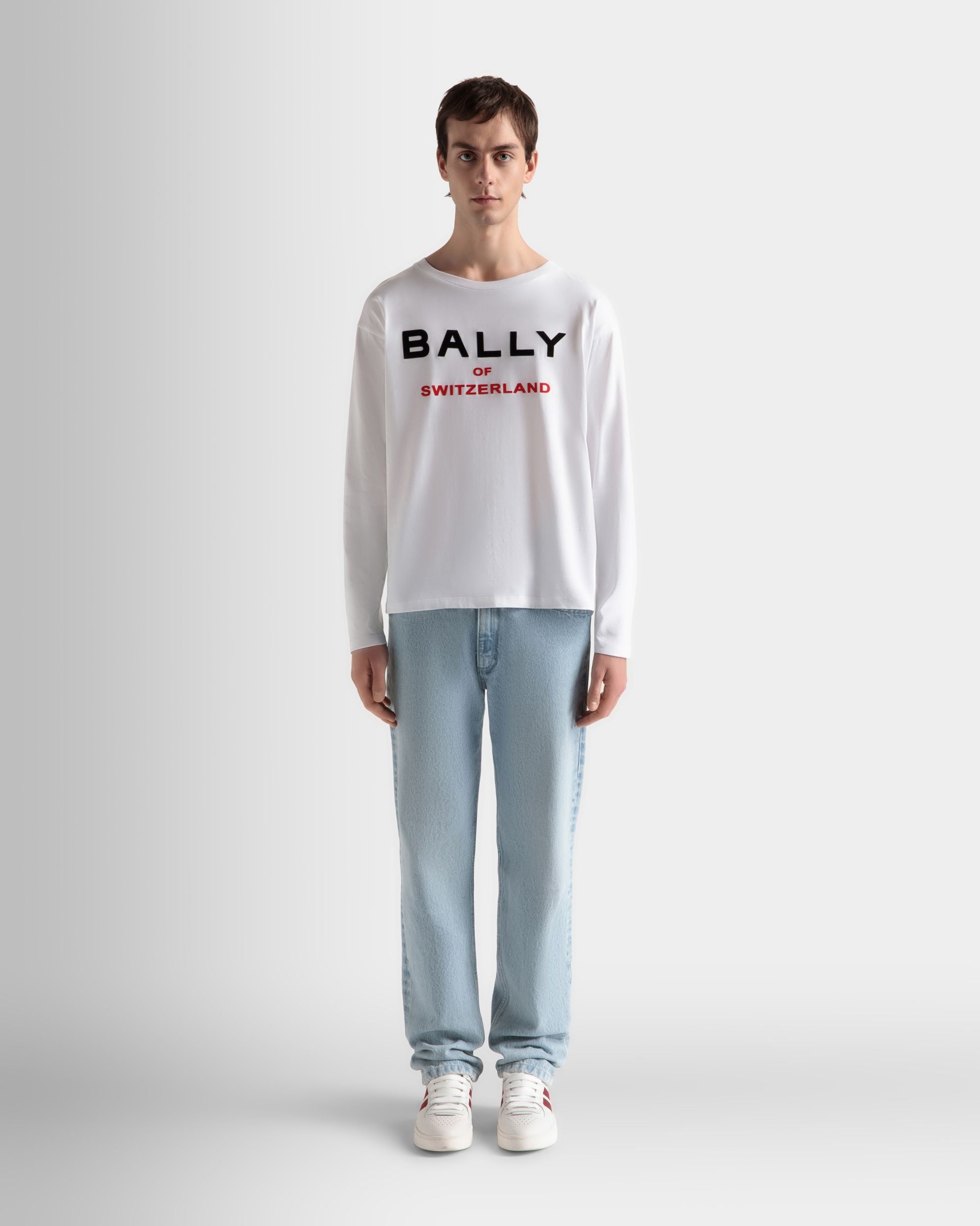 T-Shirt In White Cotton - Men's - Bally - 02
