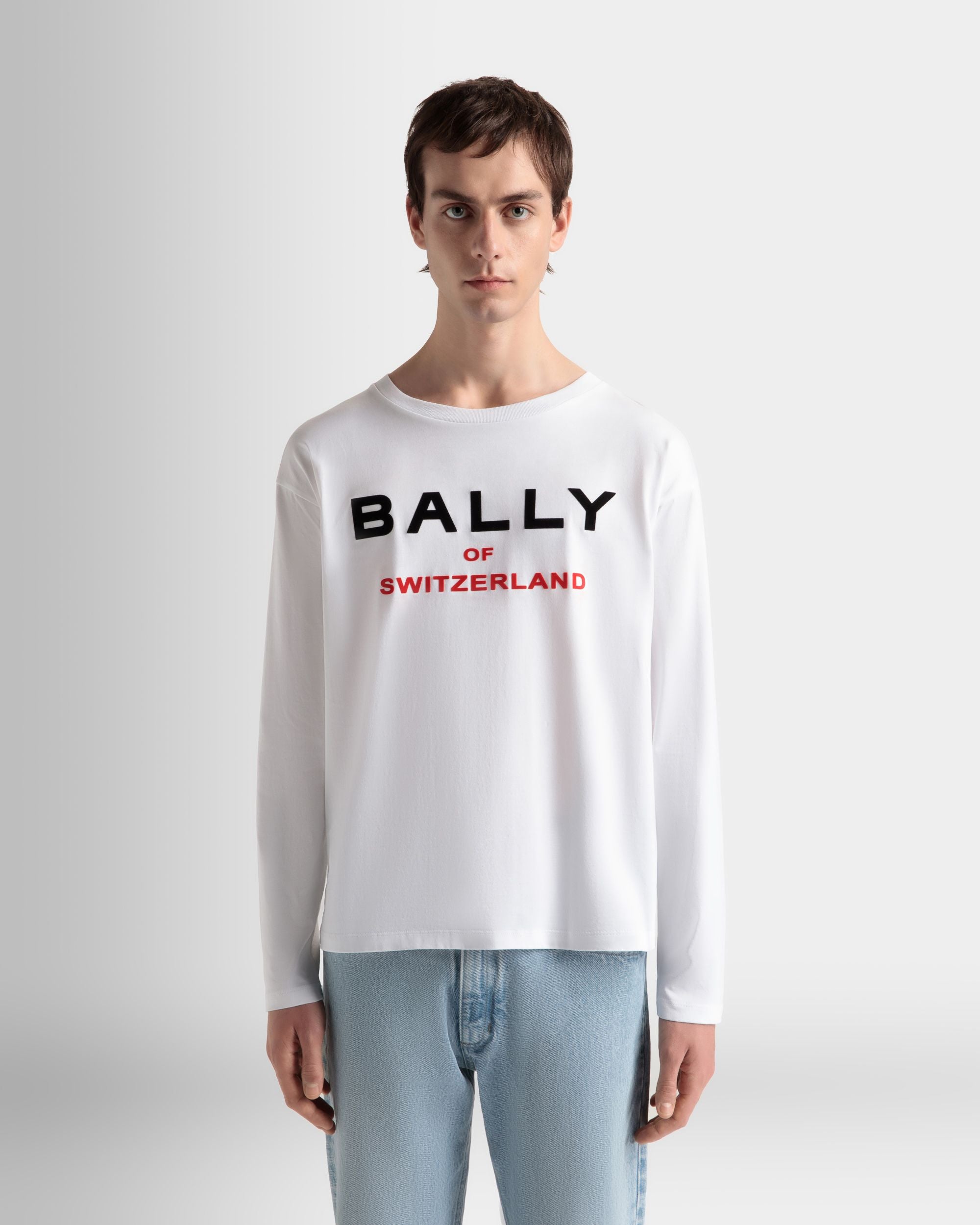 T-Shirt In White Cotton - Men's - Bally - 03