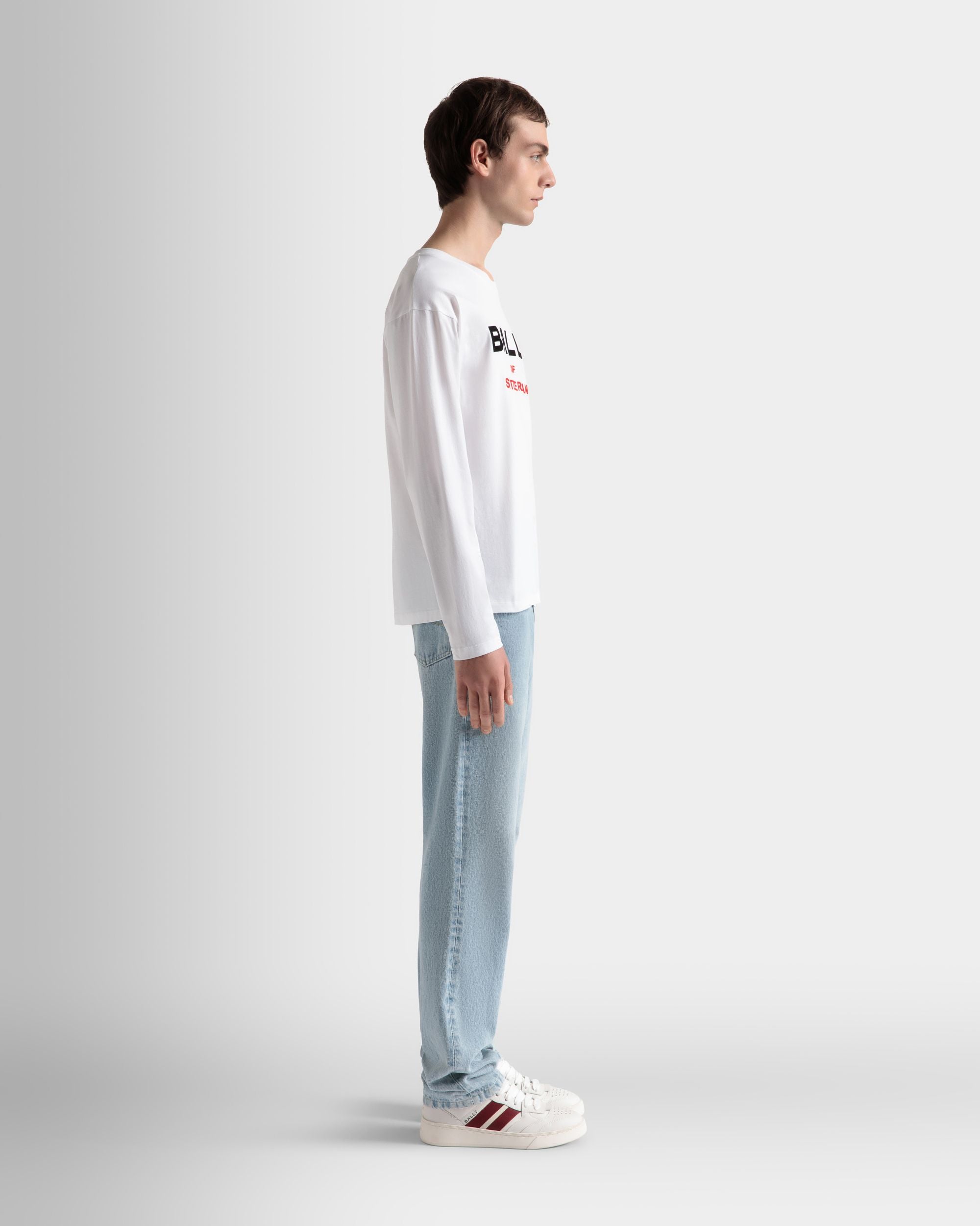 T-Shirt In White Cotton - Men's - Bally - 05