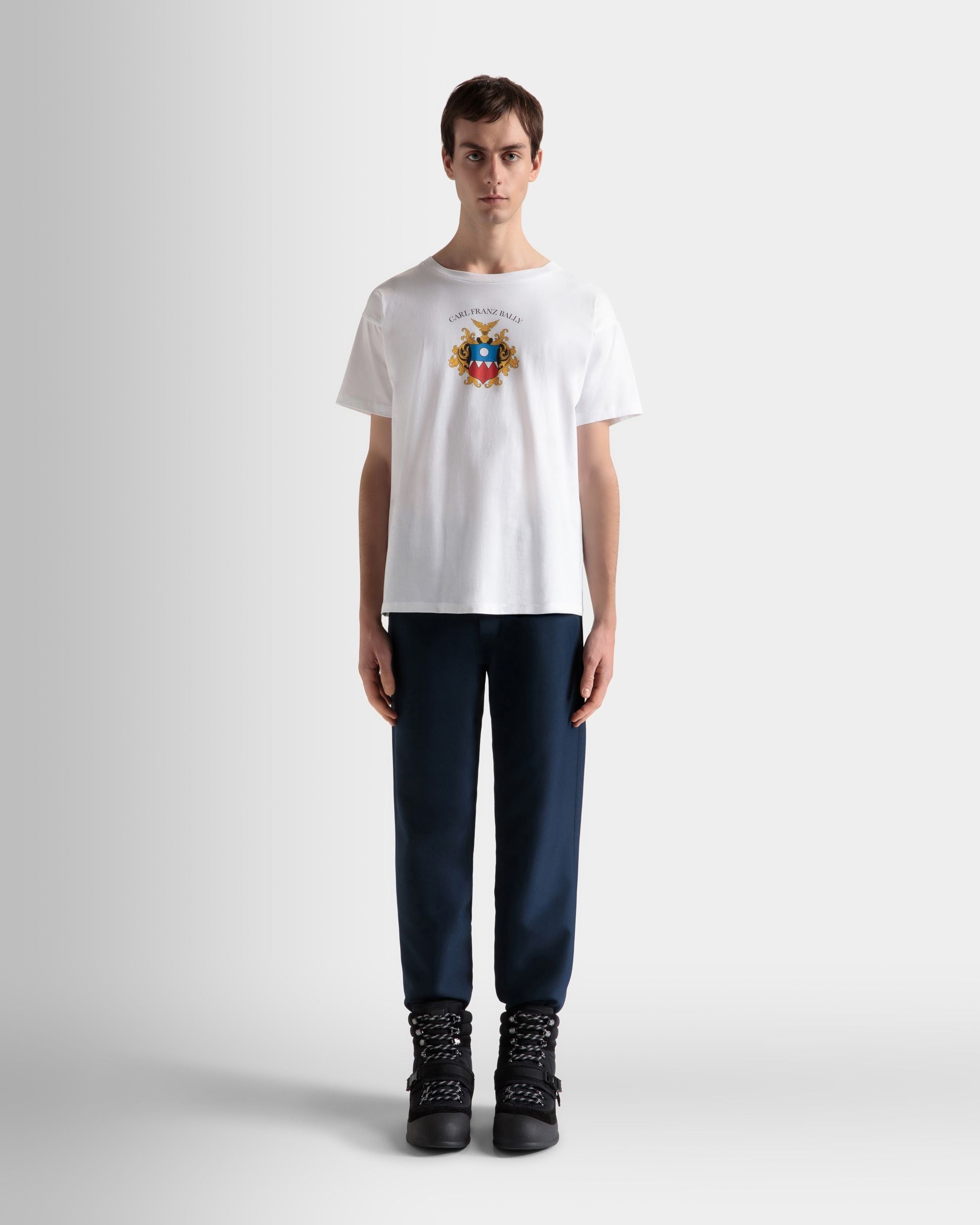 T-Shirt In Cotone Bianco - Uomo - Bally - 02