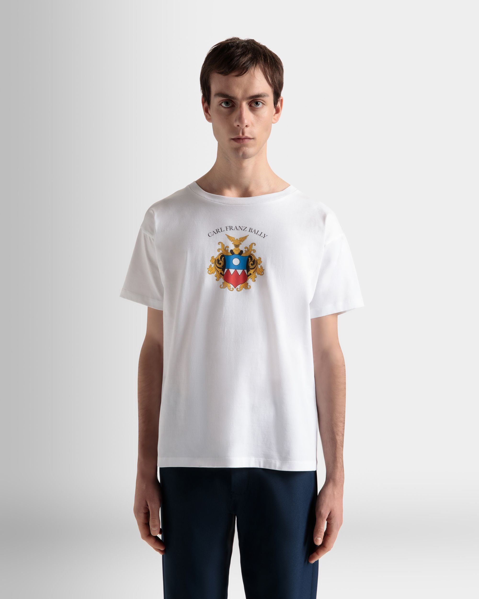 T-Shirt In Cotone Bianco - Uomo - Bally - 03