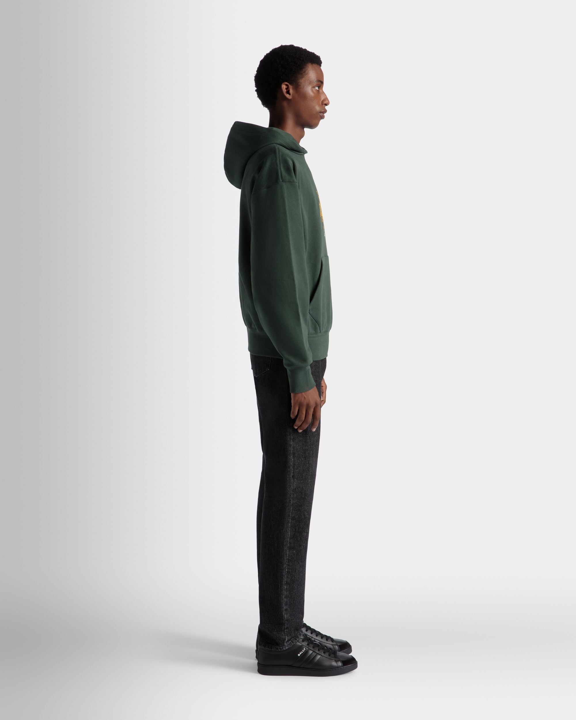 Kapuzenpullover Aus Baumwolle In Bottle Green Mit Bally Crest Logo - Herren - Bally - 06