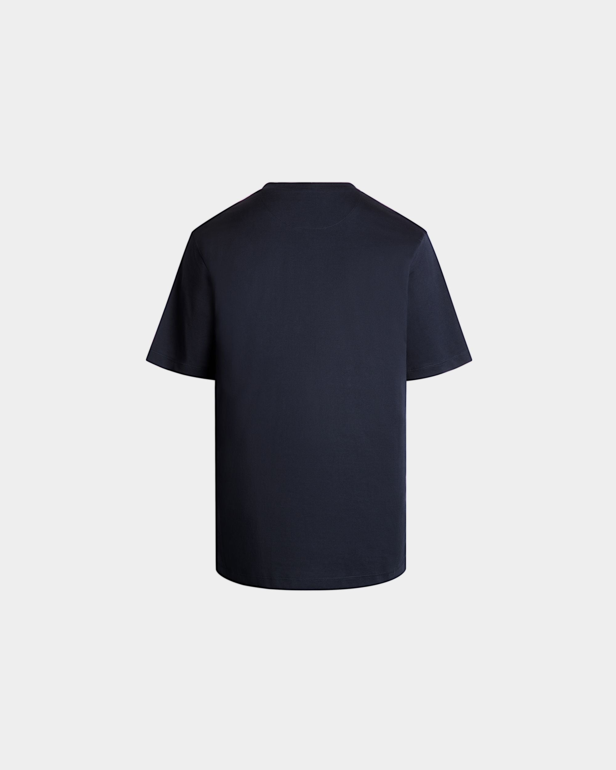 T-Shirt Avec Étiquette Bally Crest En Coton Navy Blue - Homme - Bally - 04
