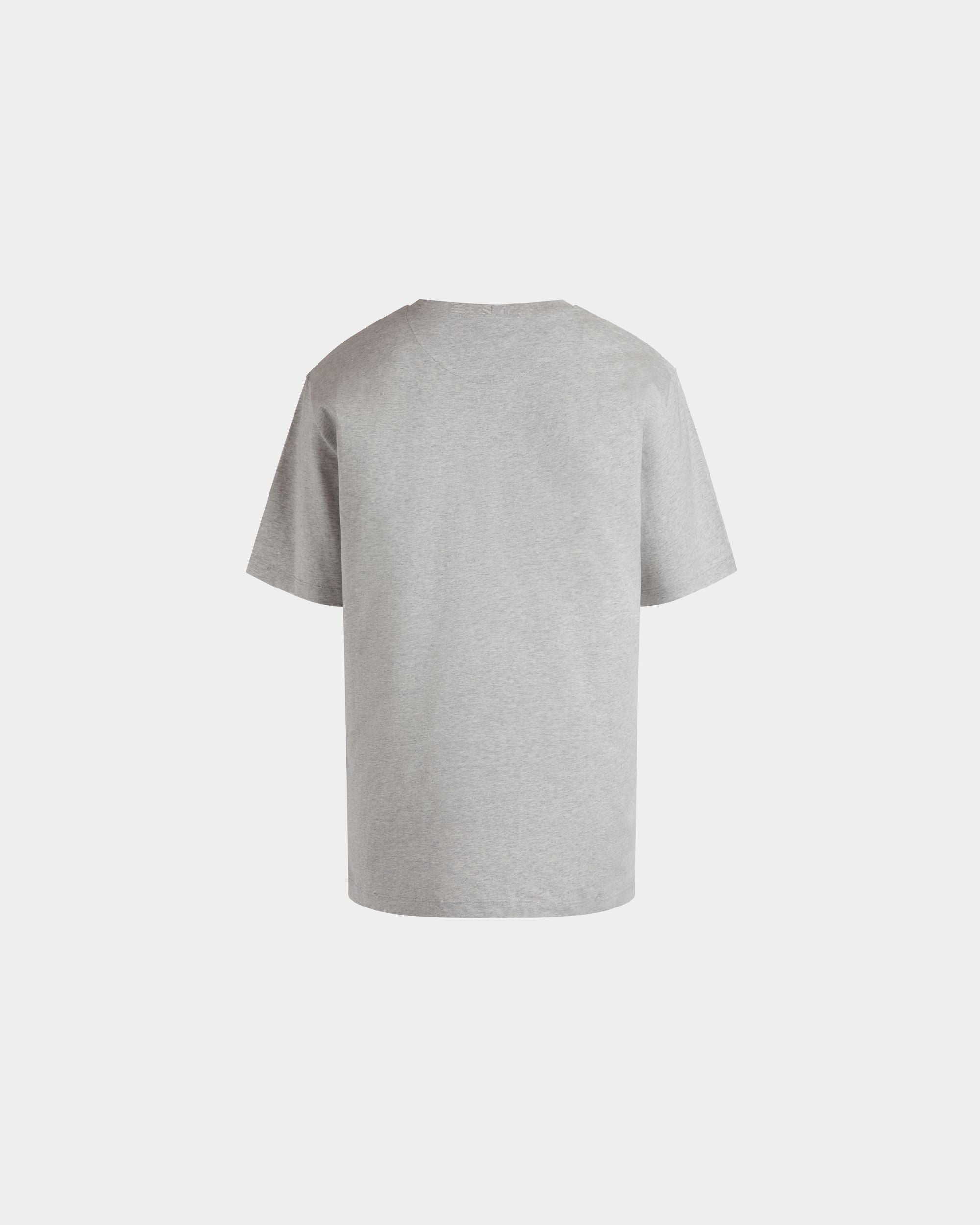 T-Shirt With Bally Crest Label In Grey Melange Cotton - Men's - Bally - 03