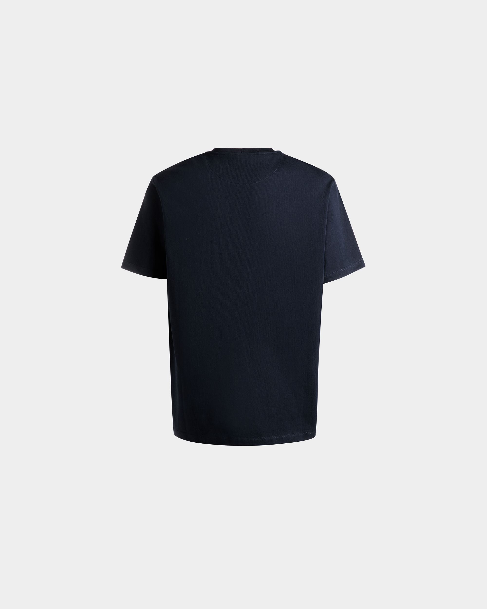 T-Shirt With a Bally Crest Logo In Navy Blue Cotton - Men's - Bally - 07