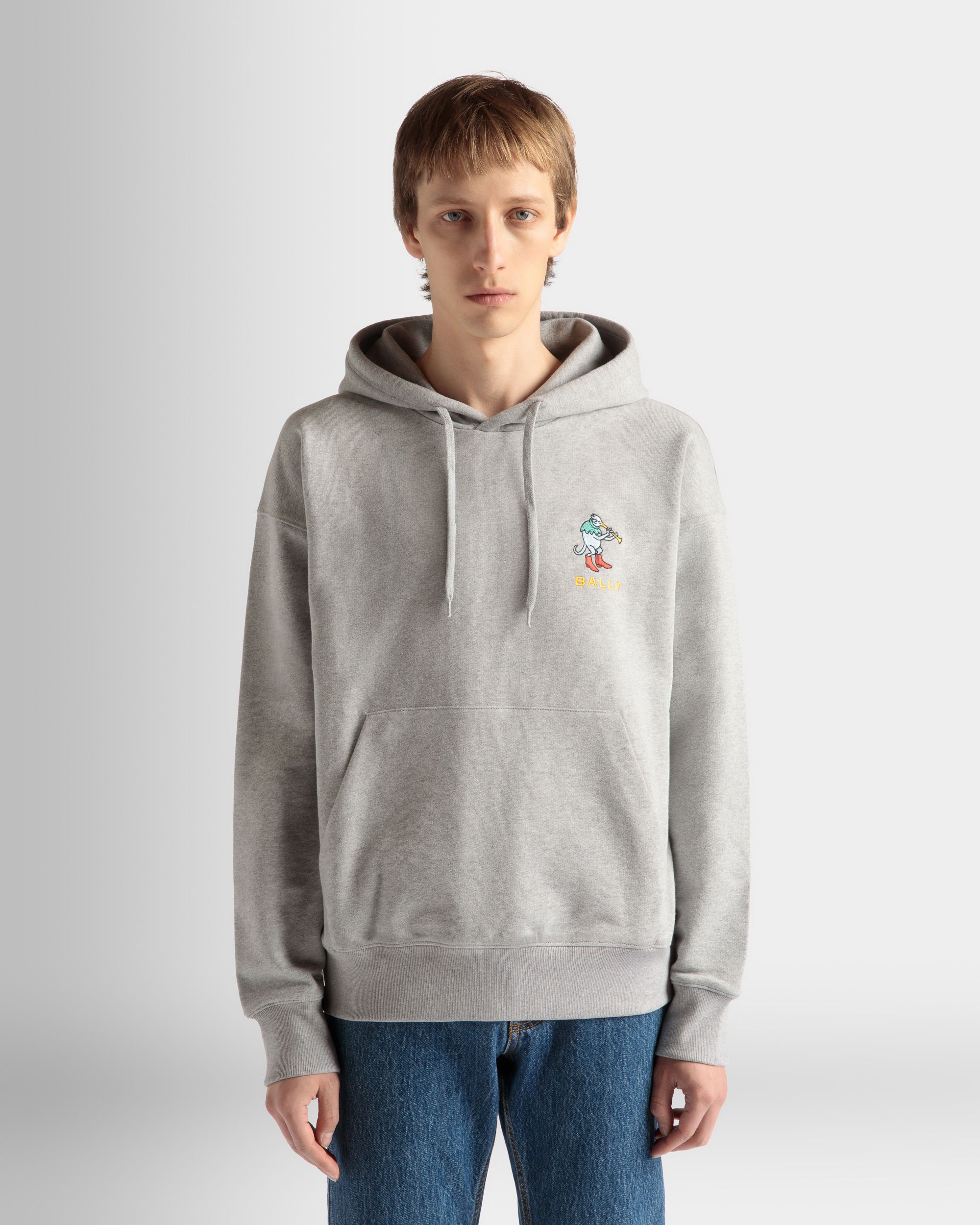Sweat-Shirt En Coton Gris Chiné - Homme - Bally - 03