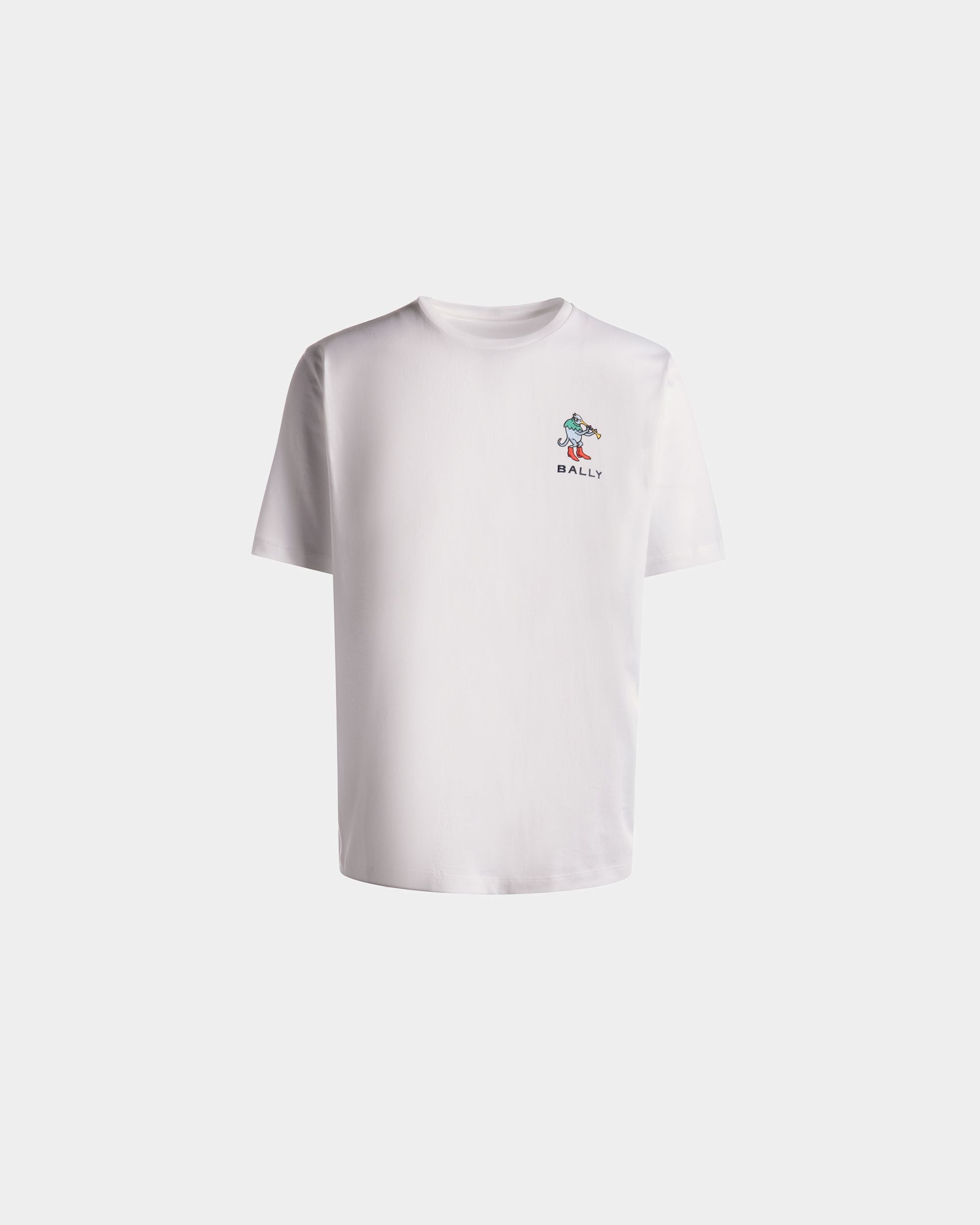 T-Shirt En Coton Blanc - Homme - Bally - 01