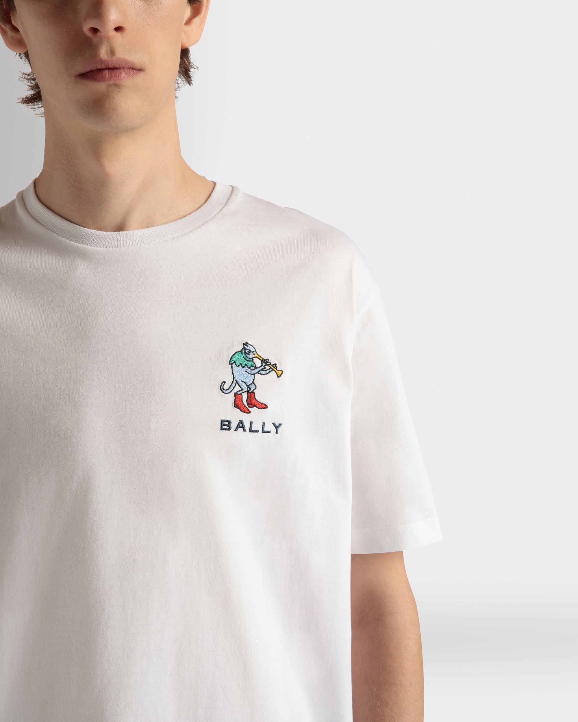 T-Shirt En Coton Blanc - Homme - Bally - 04