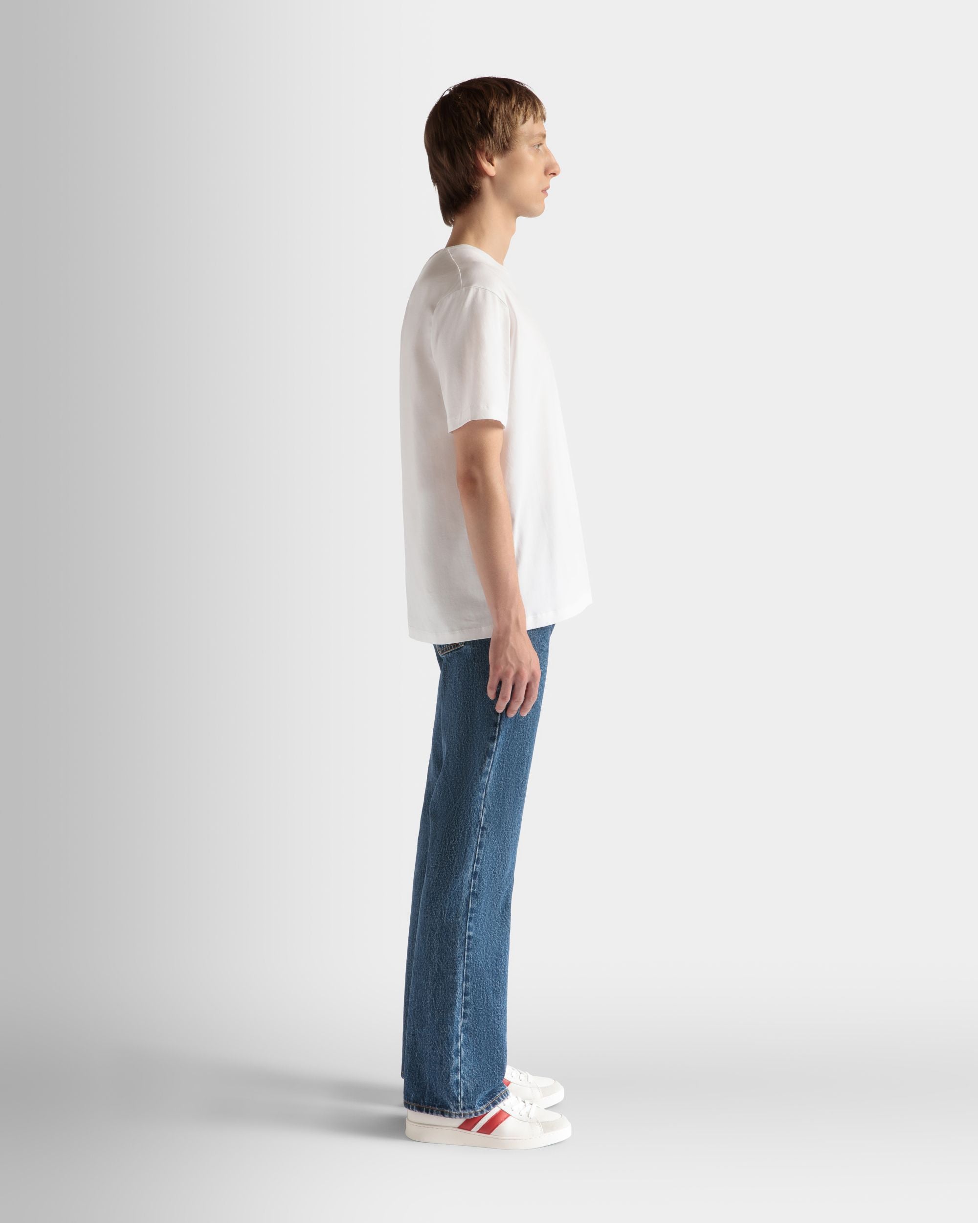 T-Shirt En Coton Blanc - Homme - Bally - 05