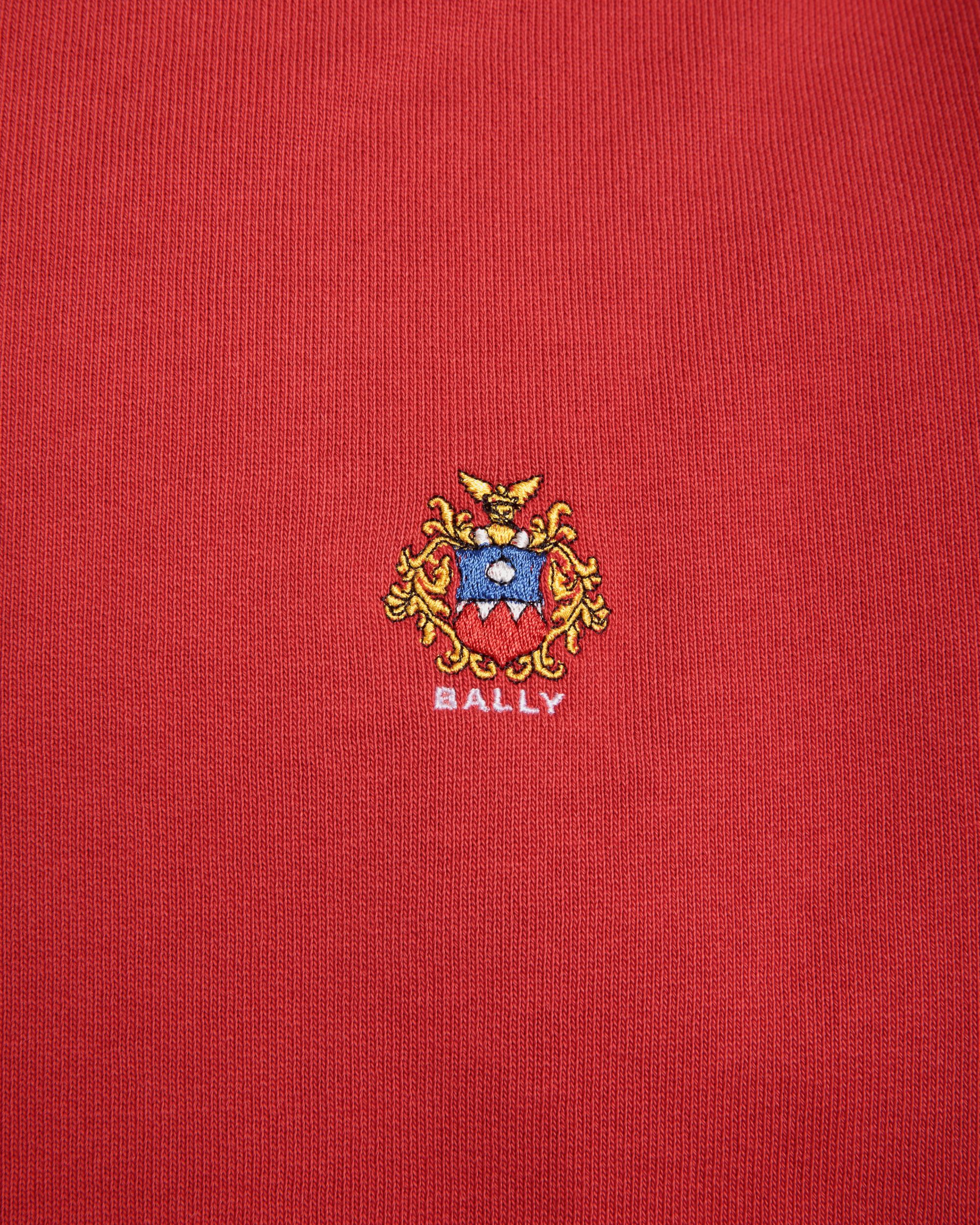 Maglia Con Cappuccio In Cotone Rosso Con Logo Bally Crest - Uomo - Bally - 02