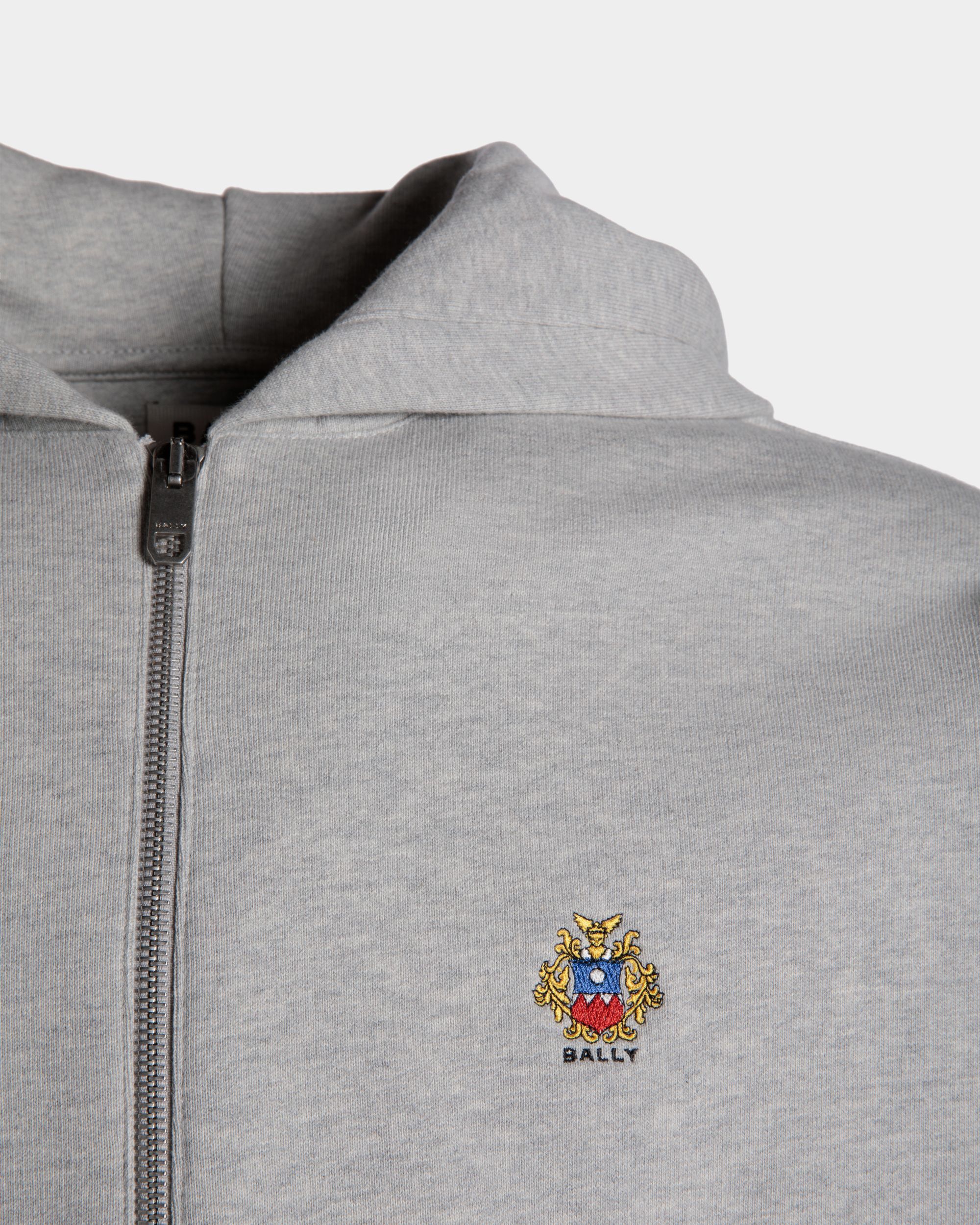 Kapuzenpullover Aus Baumwolle In Grau Meliert Mit Bally Crest Logo - Homme - Bally - 02