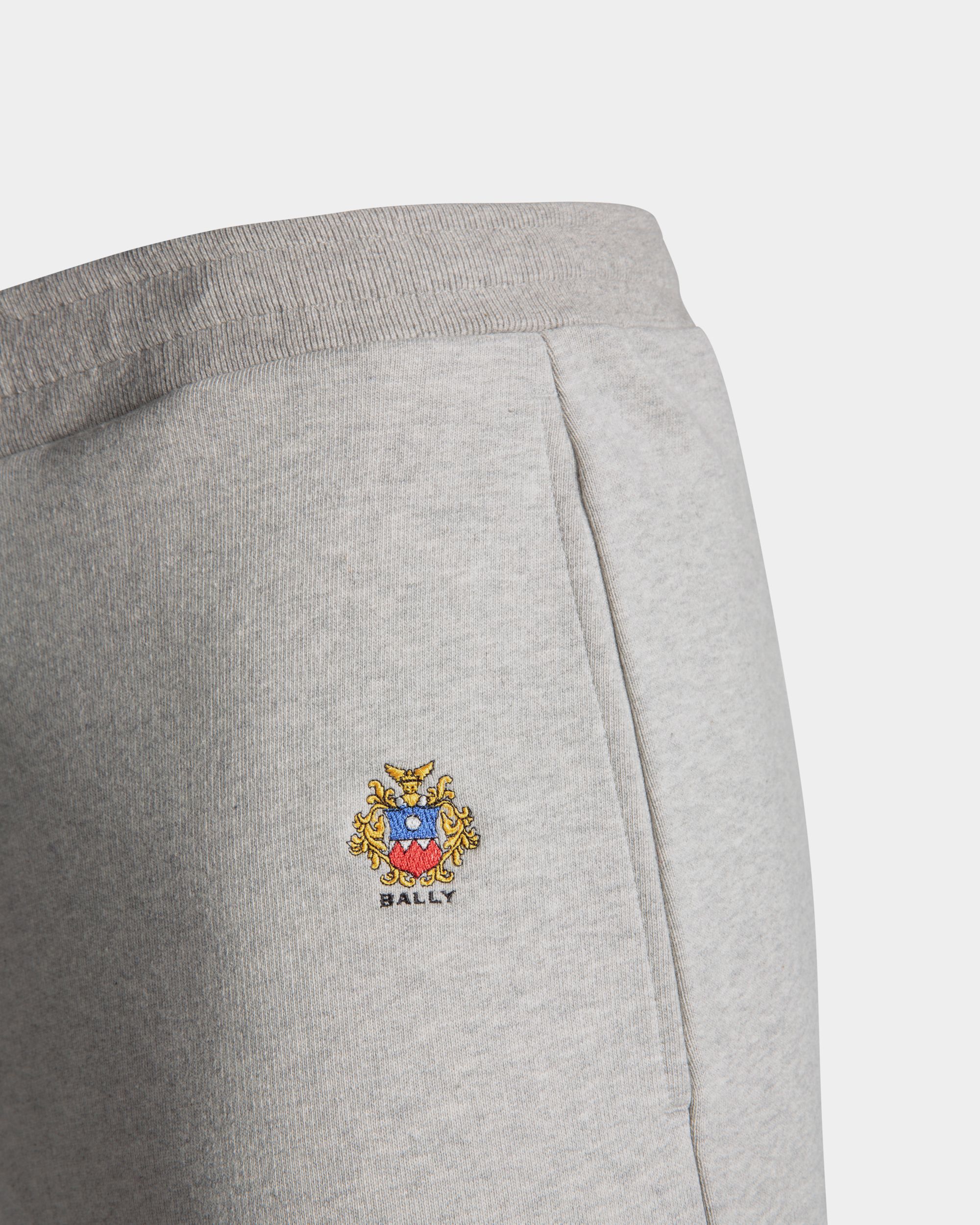 Sweatpants With a Bally Crest Logo In Grey Melange Cotton - Men's - Bally - 05