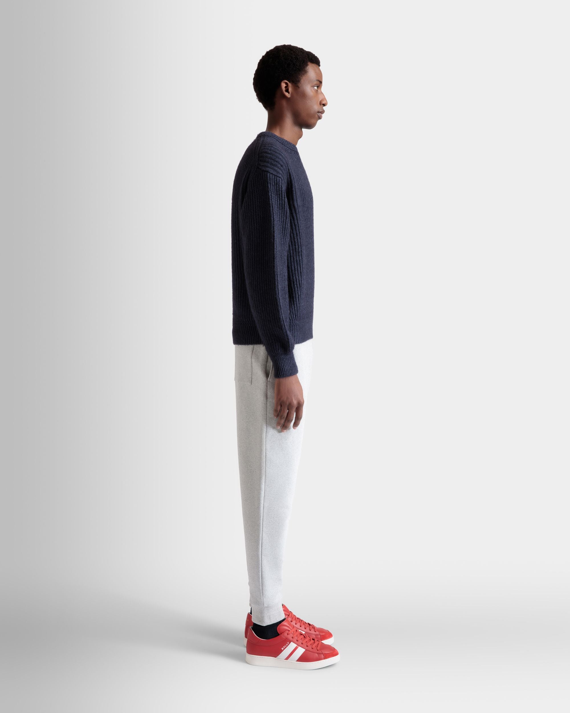 Sweatpants With a Bally Crest Logo In Grey Melange Cotton - Men's - Bally - 06