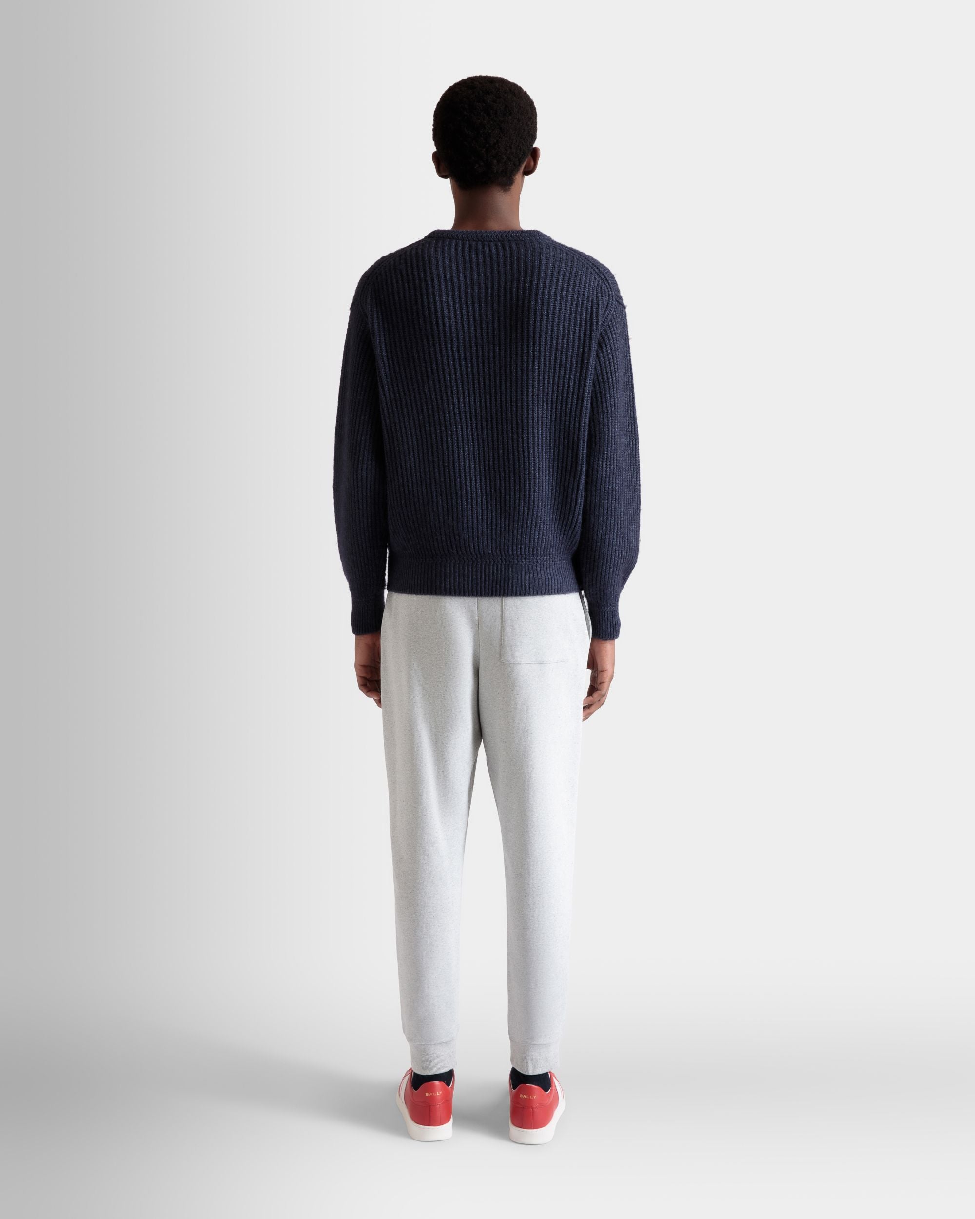 Sweatpants With a Bally Crest Logo In Grey Melange Cotton - Men's - Bally - 07
