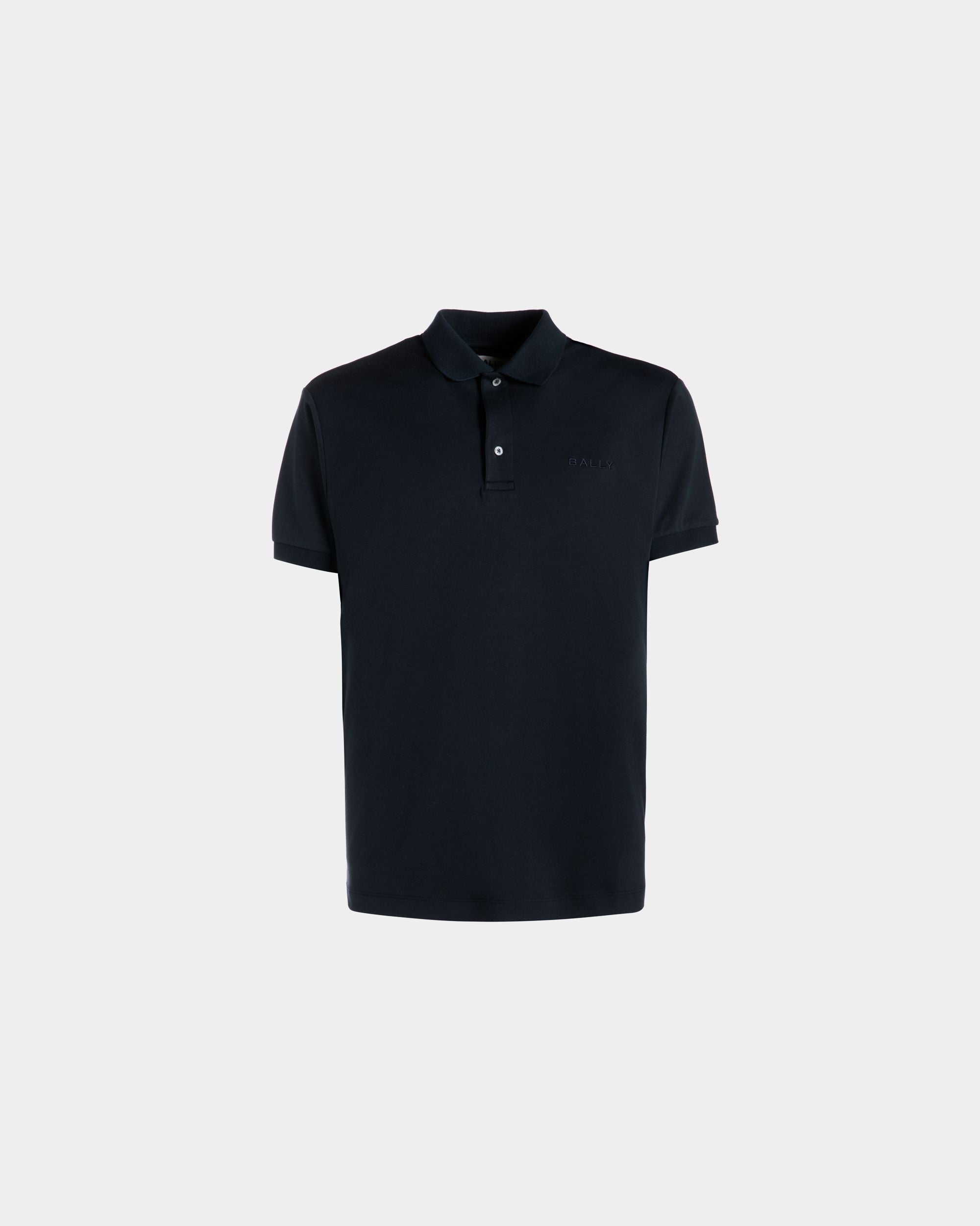 Polo In Misto Cachemire Navy Blue Con Logo - Uomo - Bally - 01