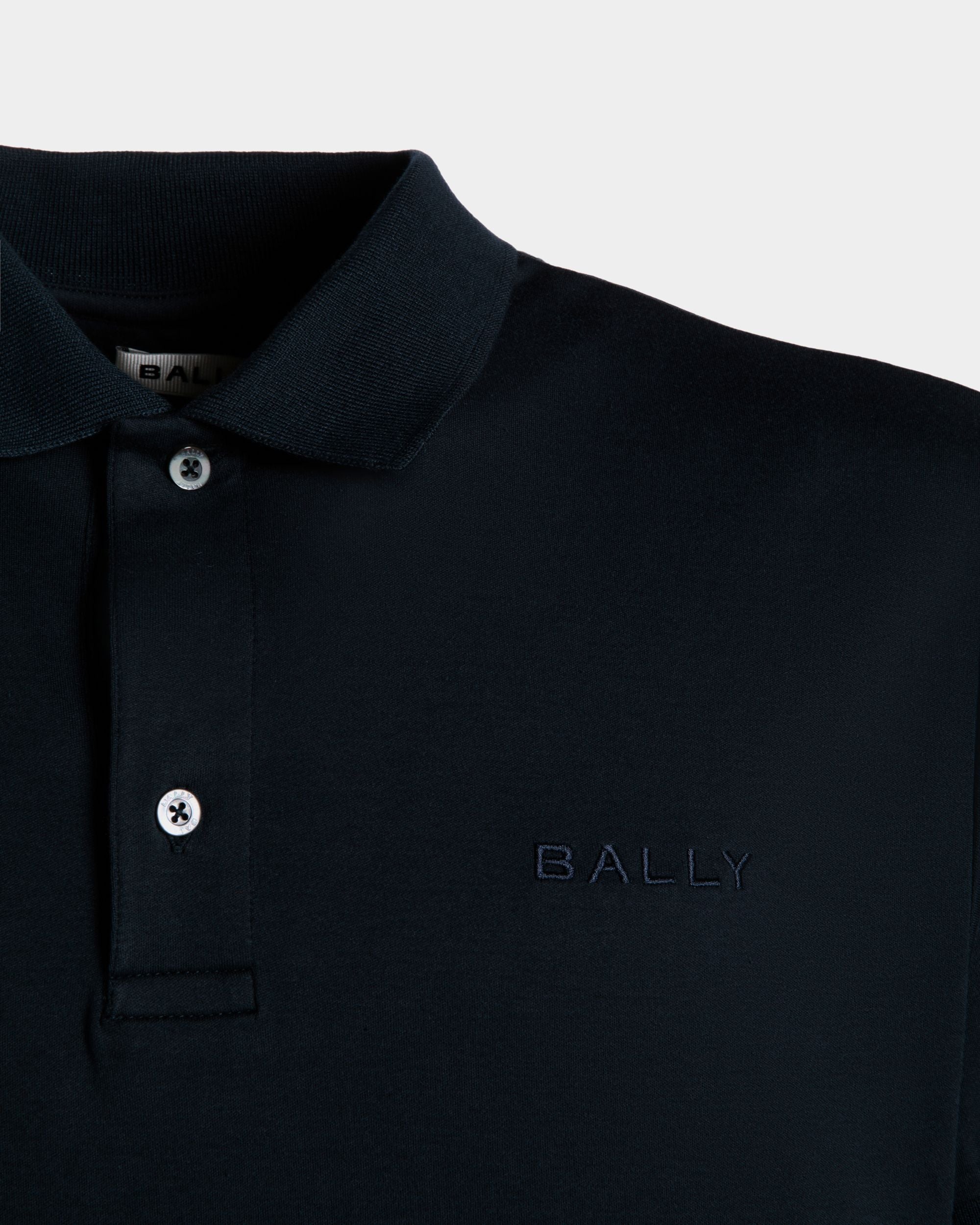 Polo In Misto Cachemire Navy Blue Con Logo - Uomo - Bally - 02
