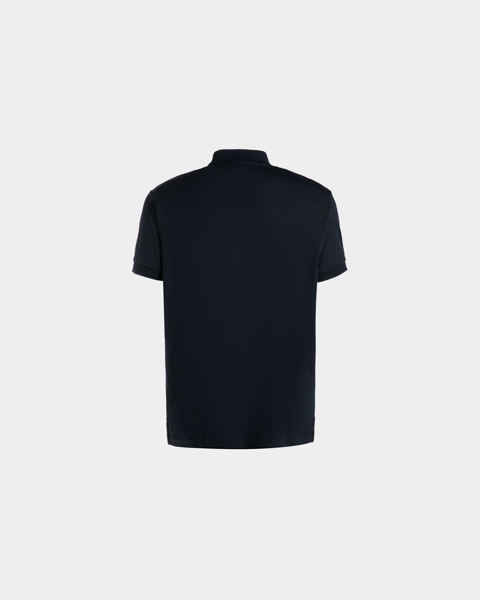 Polo In Misto Cachemire Navy Blue Con Logo - Uomo - Bally - 03