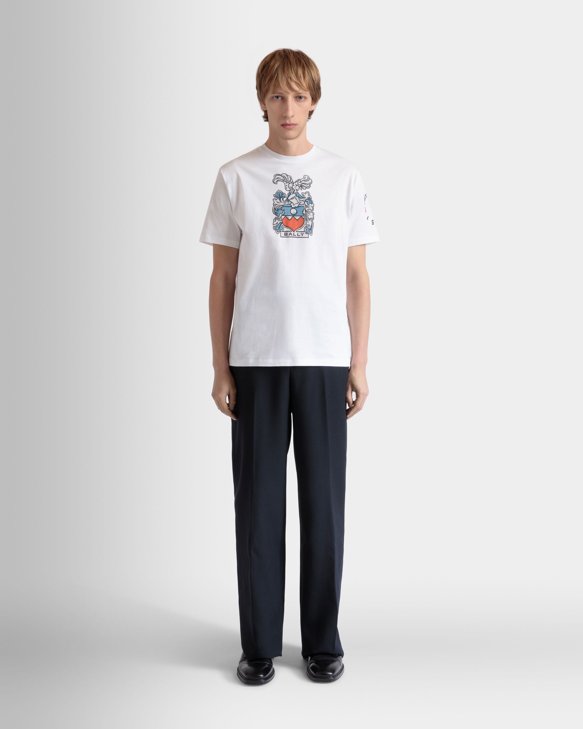 T-Shirt Aus Baumwolle In Weiß Mit Bally-Crest - Herren - Bally - 06