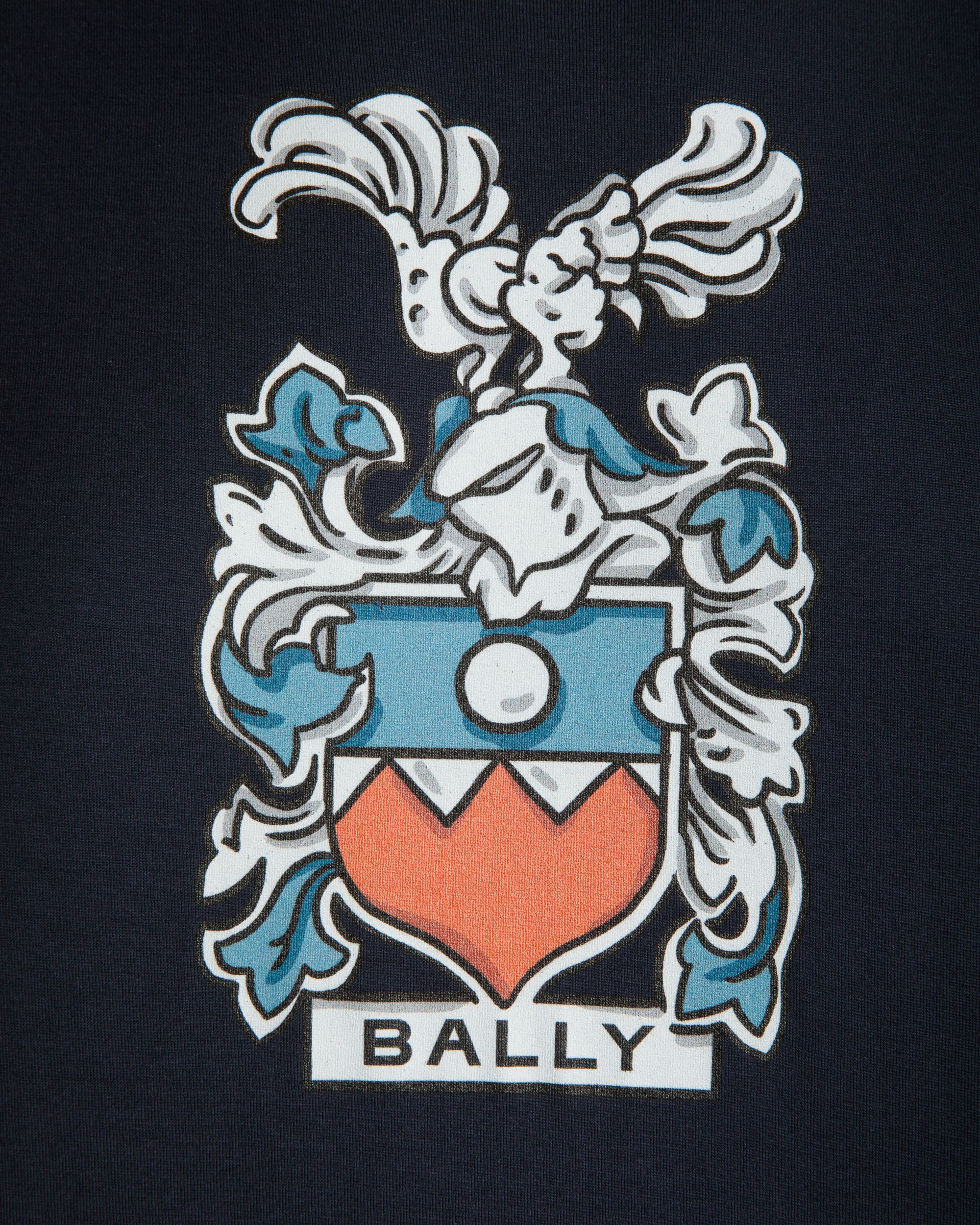 T-Shirt In Cotone Navy Blue Con Stemma Bally Crest - Uomo - Bally - 02
