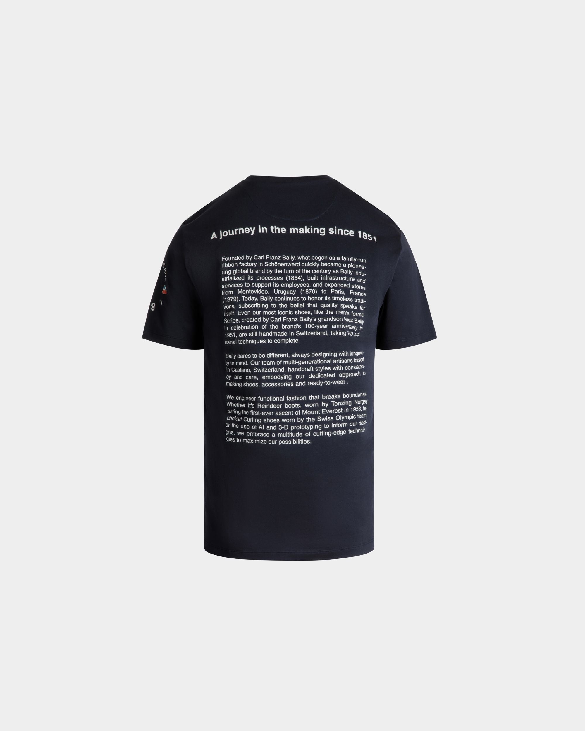 T-Shirt In Cotone Navy Blue Con Stemma Bally Crest - Uomo - Bally - 03