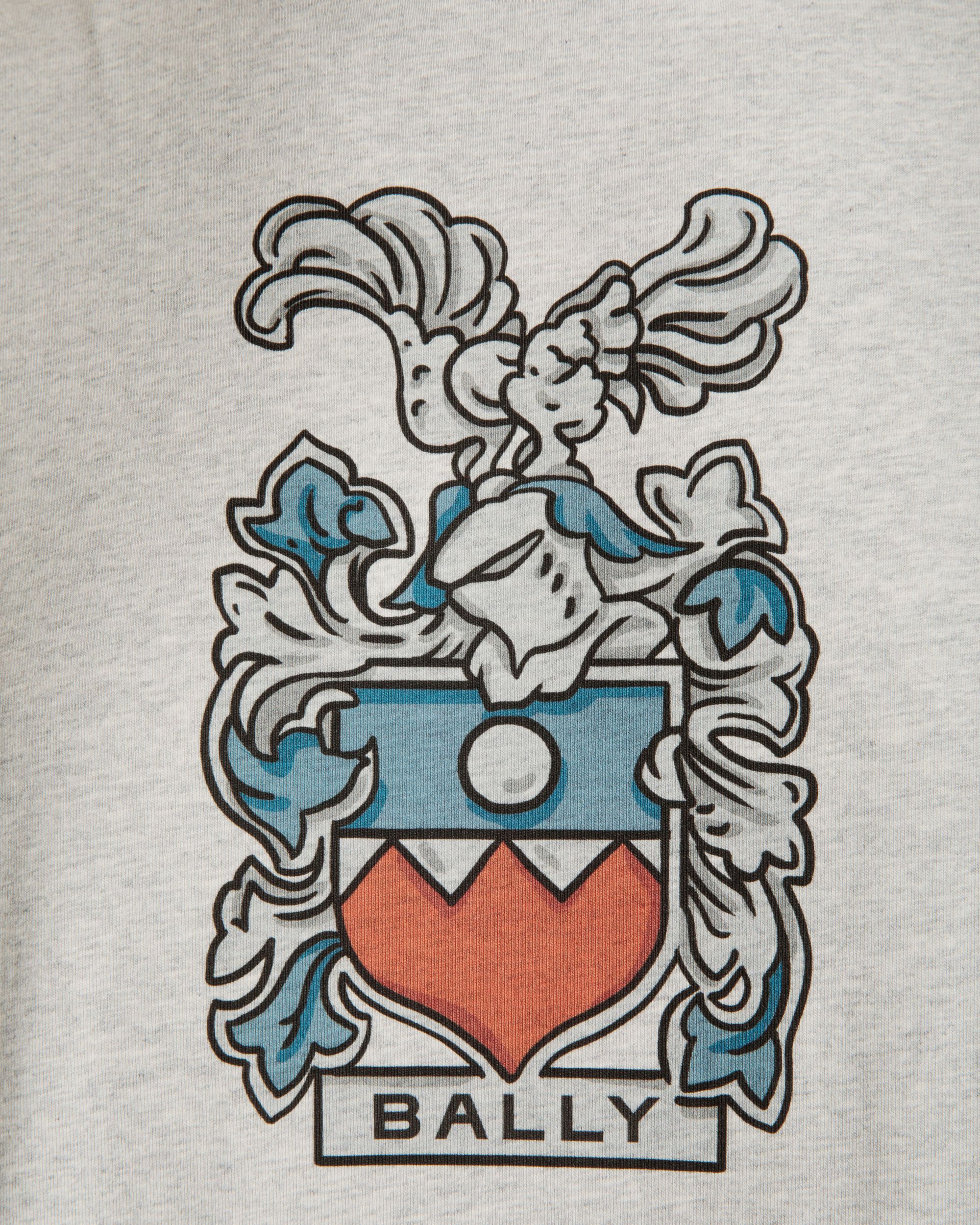 T-Shirt In Cotone Grigio Mélange Con Stemma Bally Crest - Uomo - Bally - 02