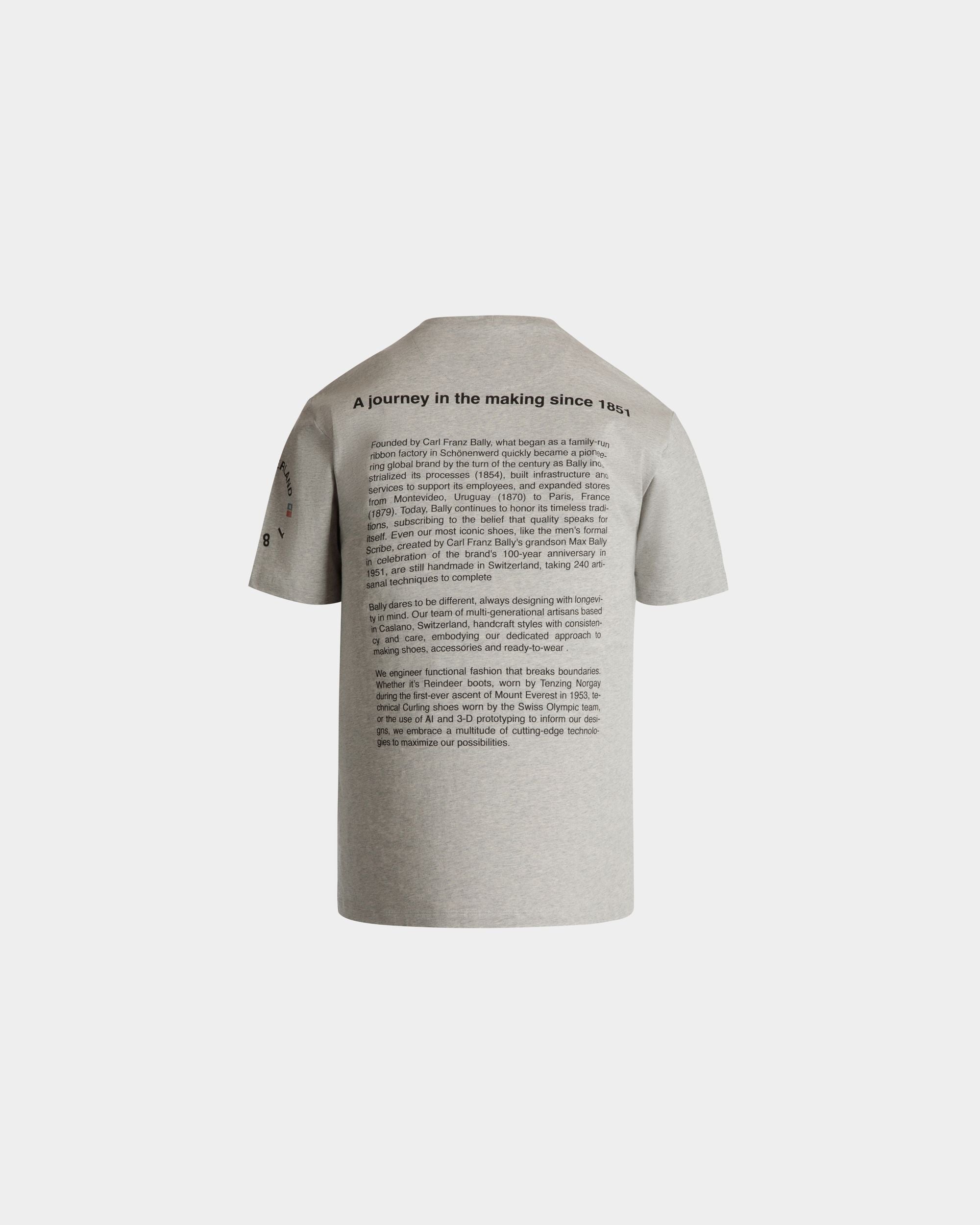 T-Shirt In Cotone Grigio Mélange Con Stemma Bally Crest - Uomo - Bally - 03