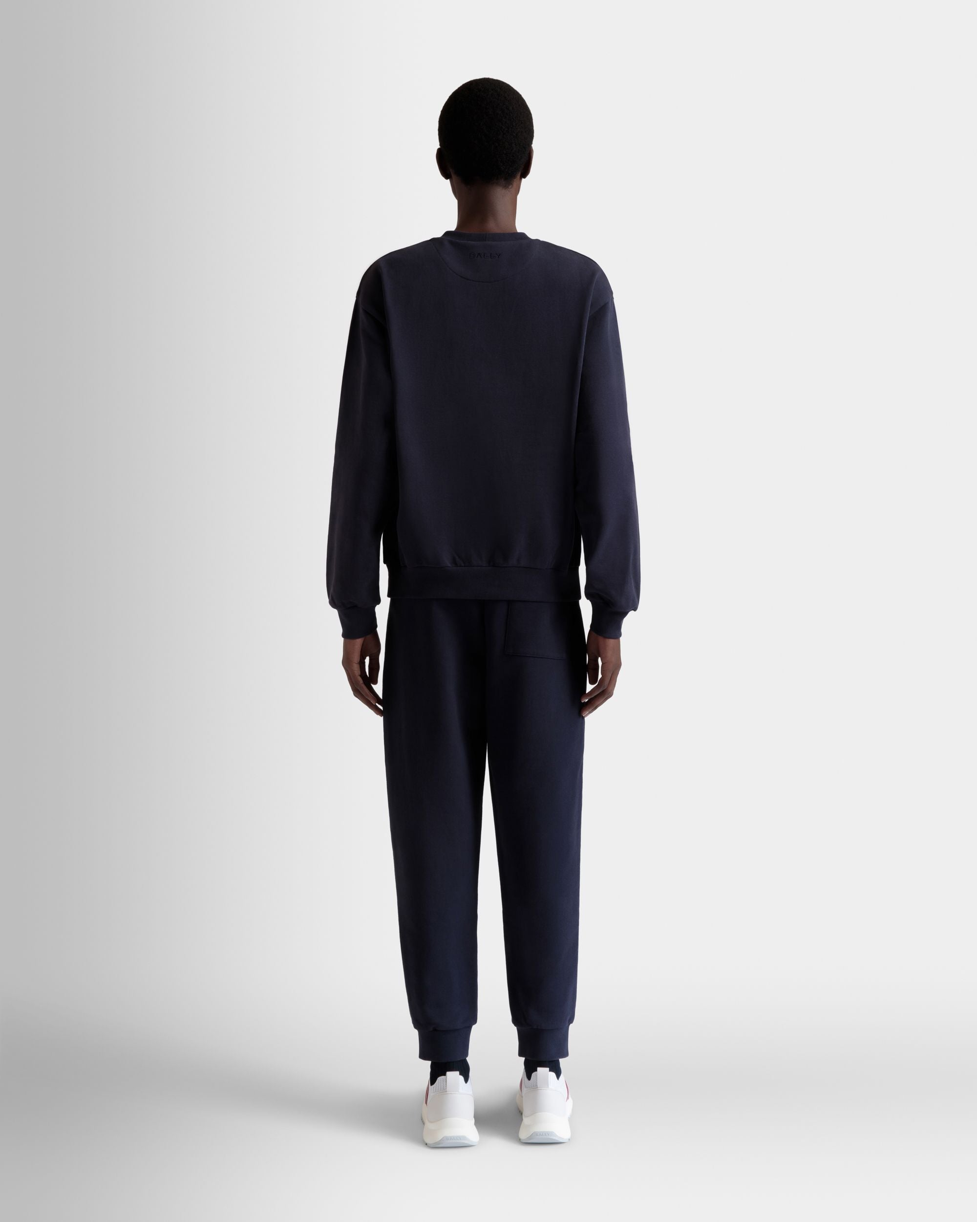 Sweatshirt Mit Rundhalsausschnitt Aus Baumwolle In Navy Blue Mit Bally-Flagge - Herren - Bally - 06