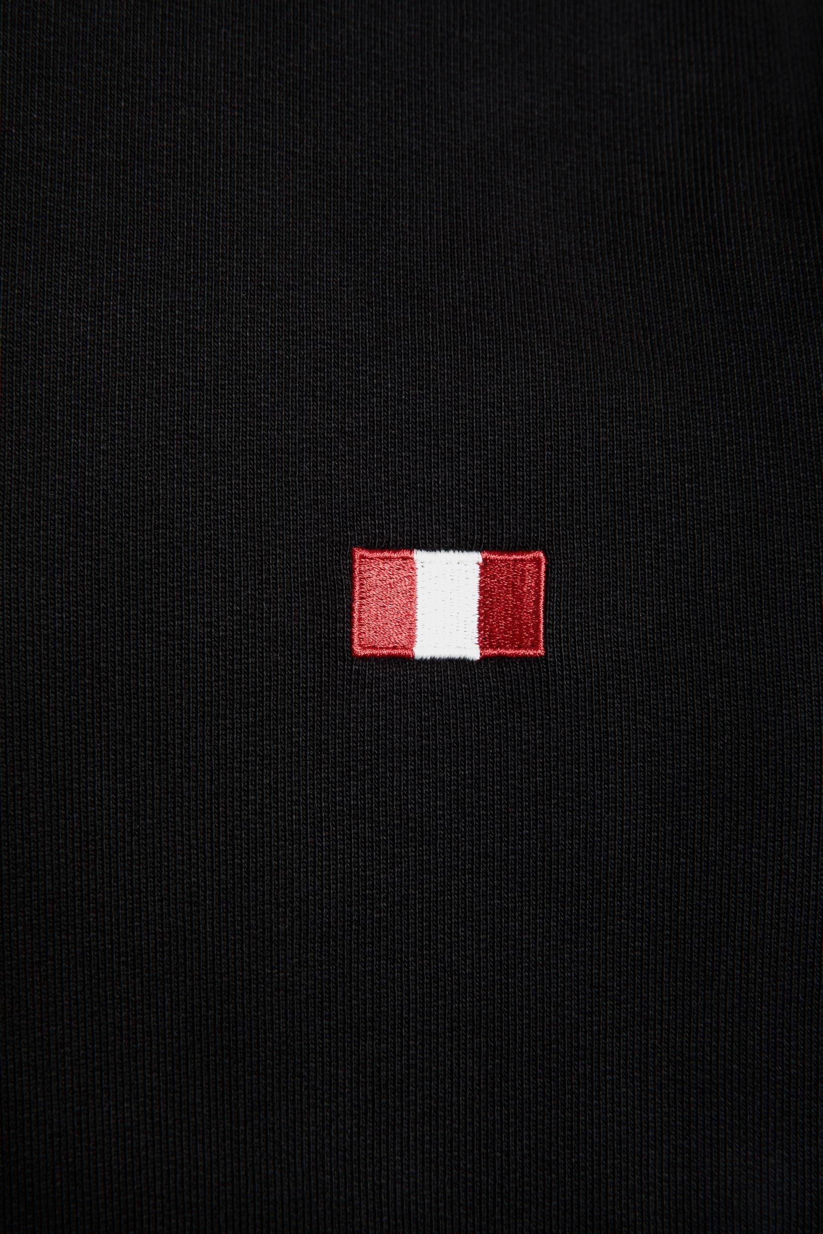 Crewneck Sweatshirt With a Bally Flag in Black Cotton - Men's - Bally - 04