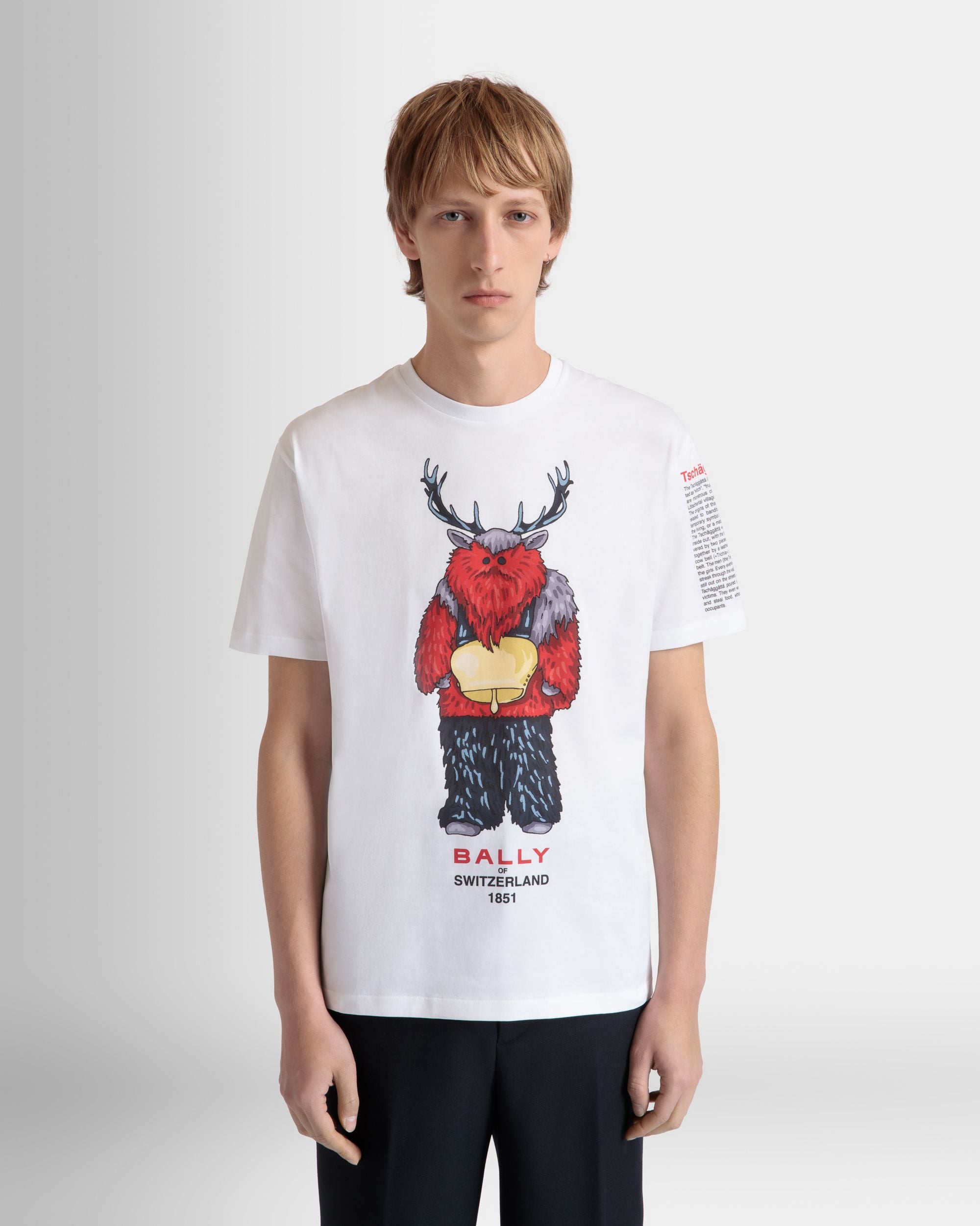 T-Shirt Mit Forest Mask Aus Baumwolle In Weiß - Herren - Bally - 03