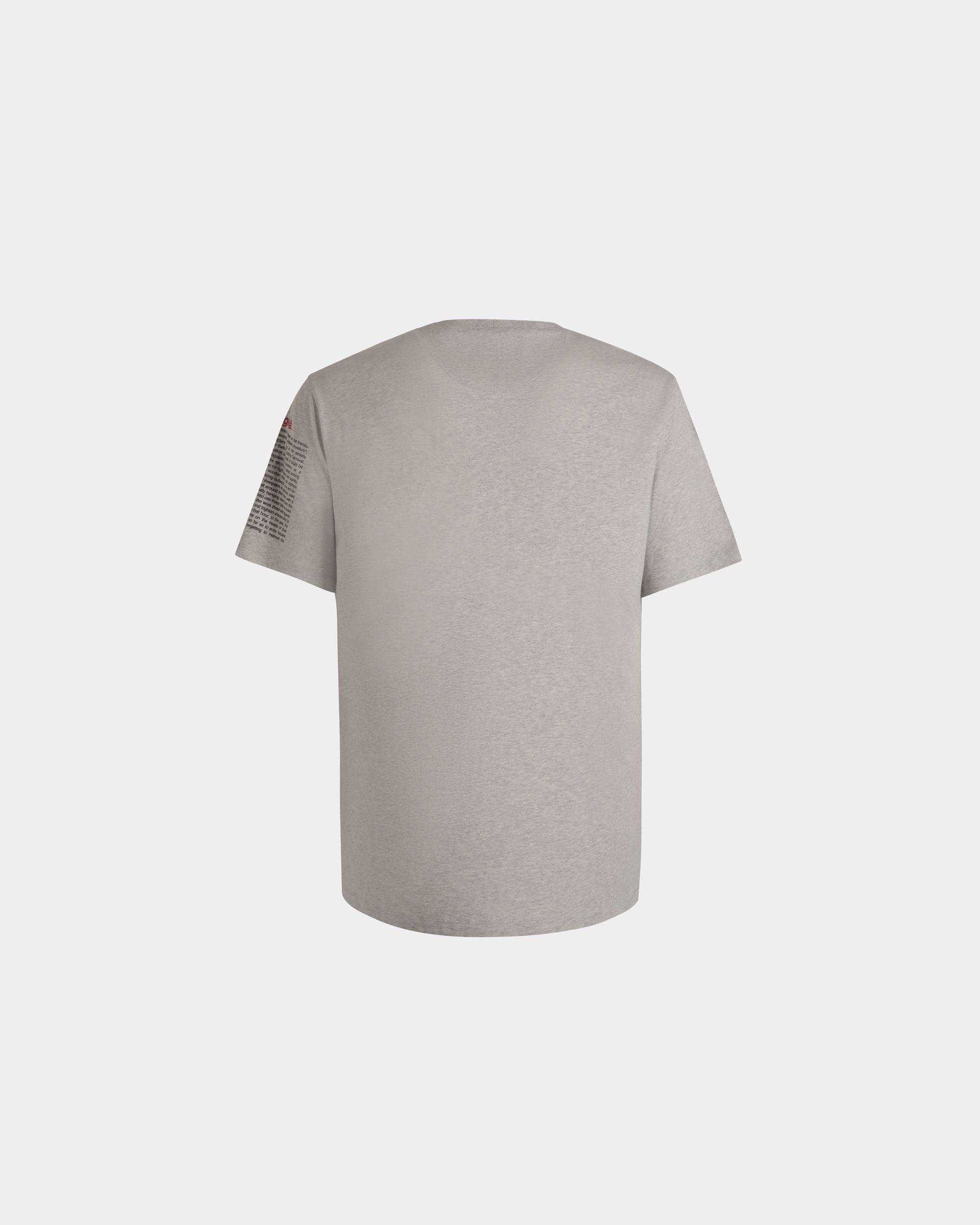 T-Shirt With Forest Mask In Grey Melange Cotton - Men's - Bally - 03