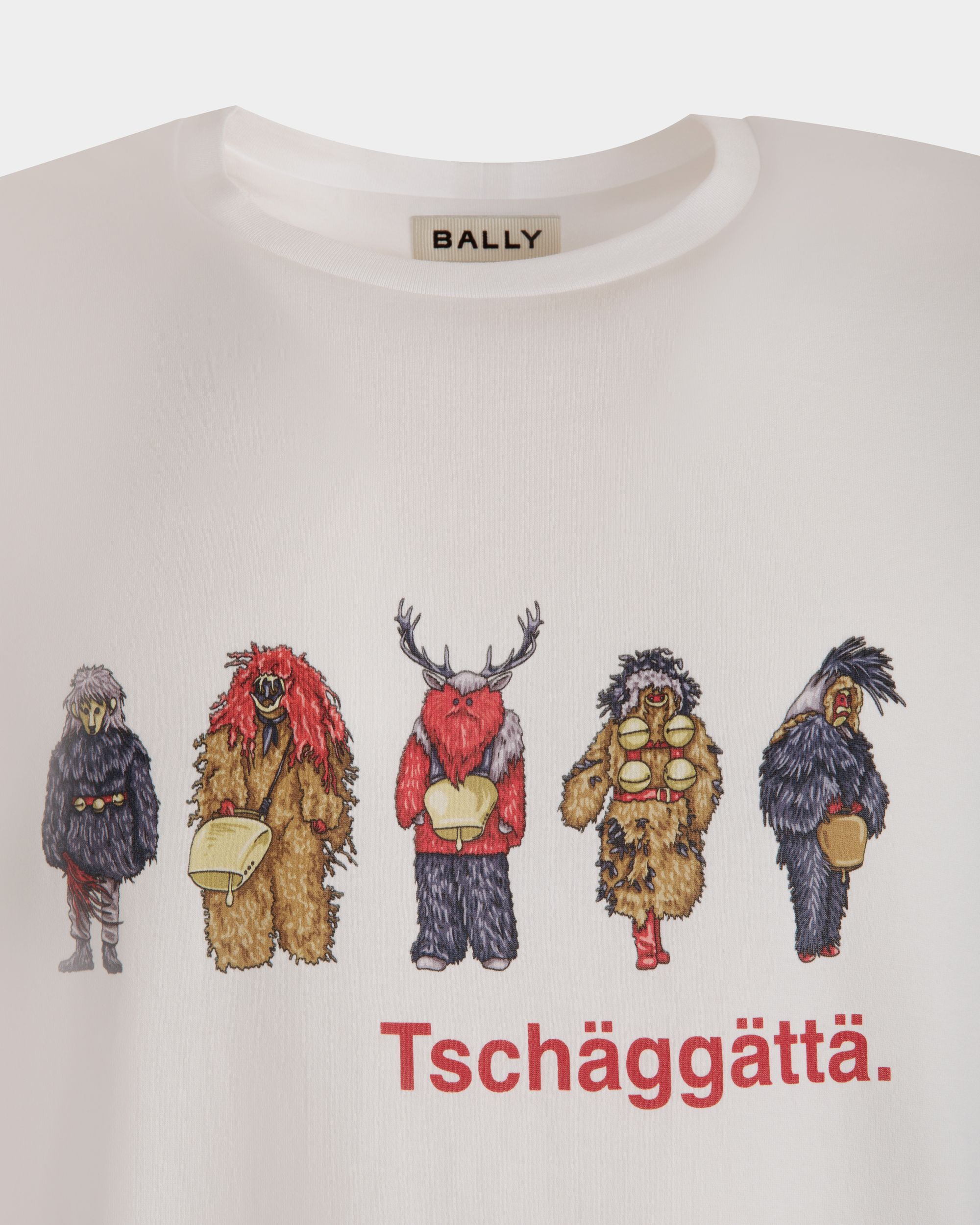 T-Shirt With Forest Mask In White Cotton - Men's - Bally - 04