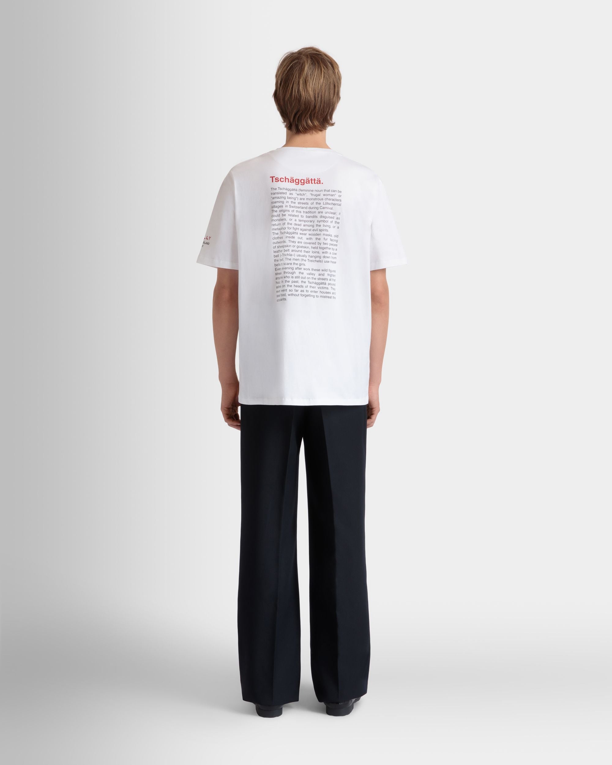 T-Shirt With Forest Mask In White Cotton - Men's - Bally - 06