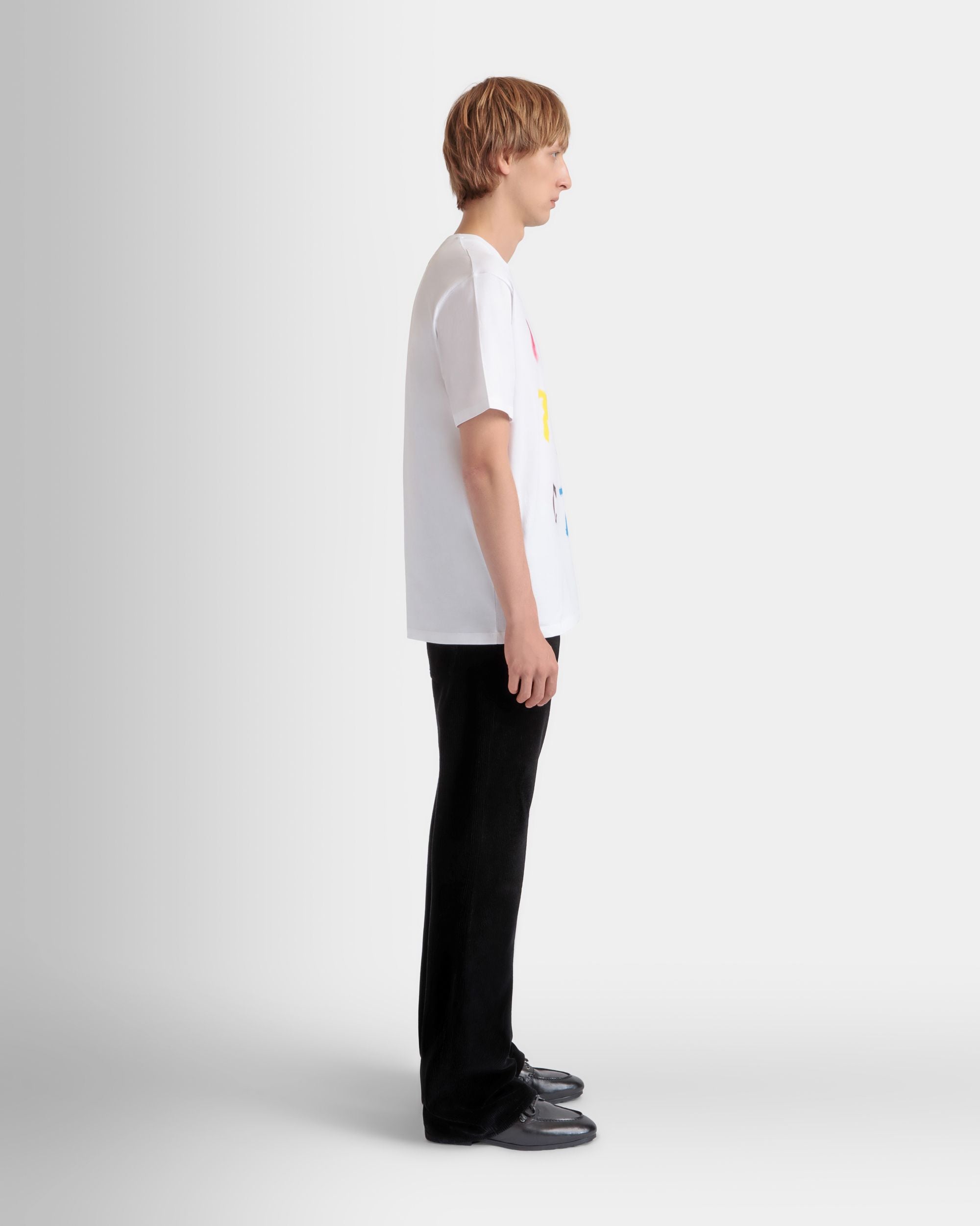 T-Shirt Bally Instinct In White Cotton - Men's - Bally - 05