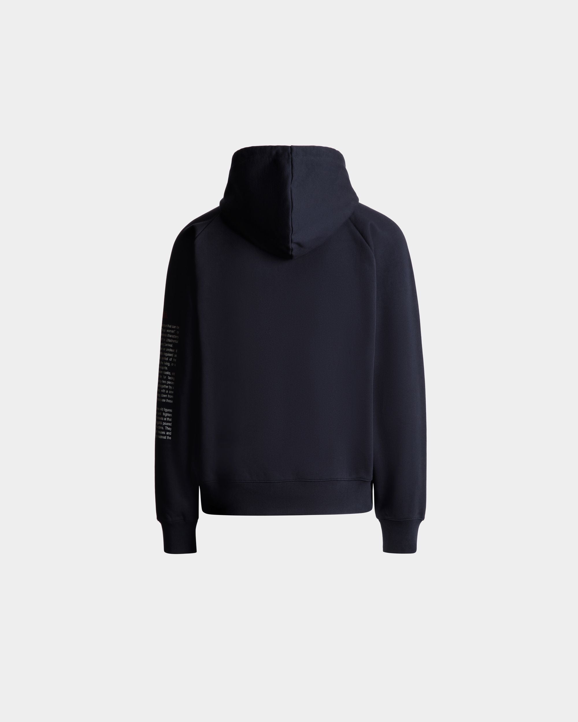 Maglia Con Cappuccio In Cotone Navy Blue Con Ricamo Forest Mask - Uomo - Bally - 07