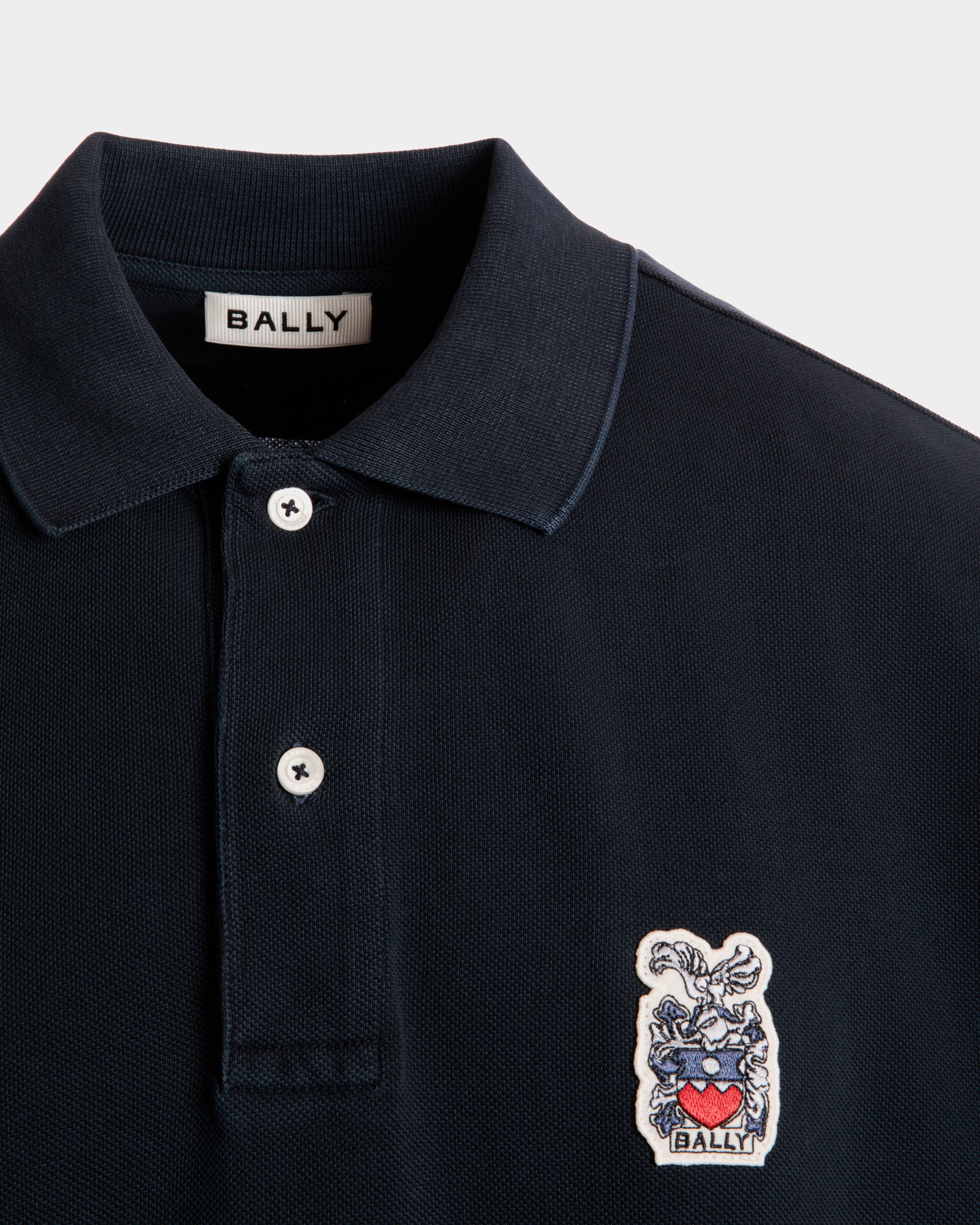Polo En Coton Navy Blue - Homme - Bally - 02