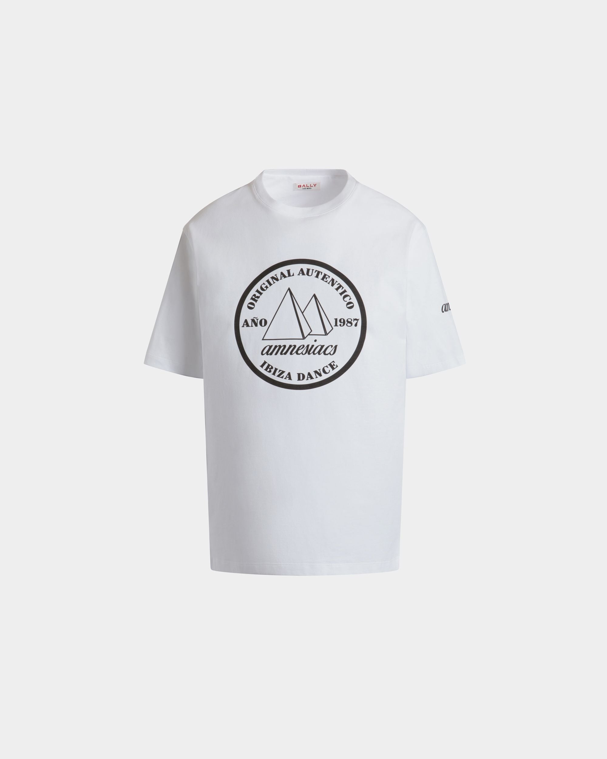DJ Leo Mas x Bally T-Shirt in White Cotton with an Amnesia Print - Men's - Bally - 01