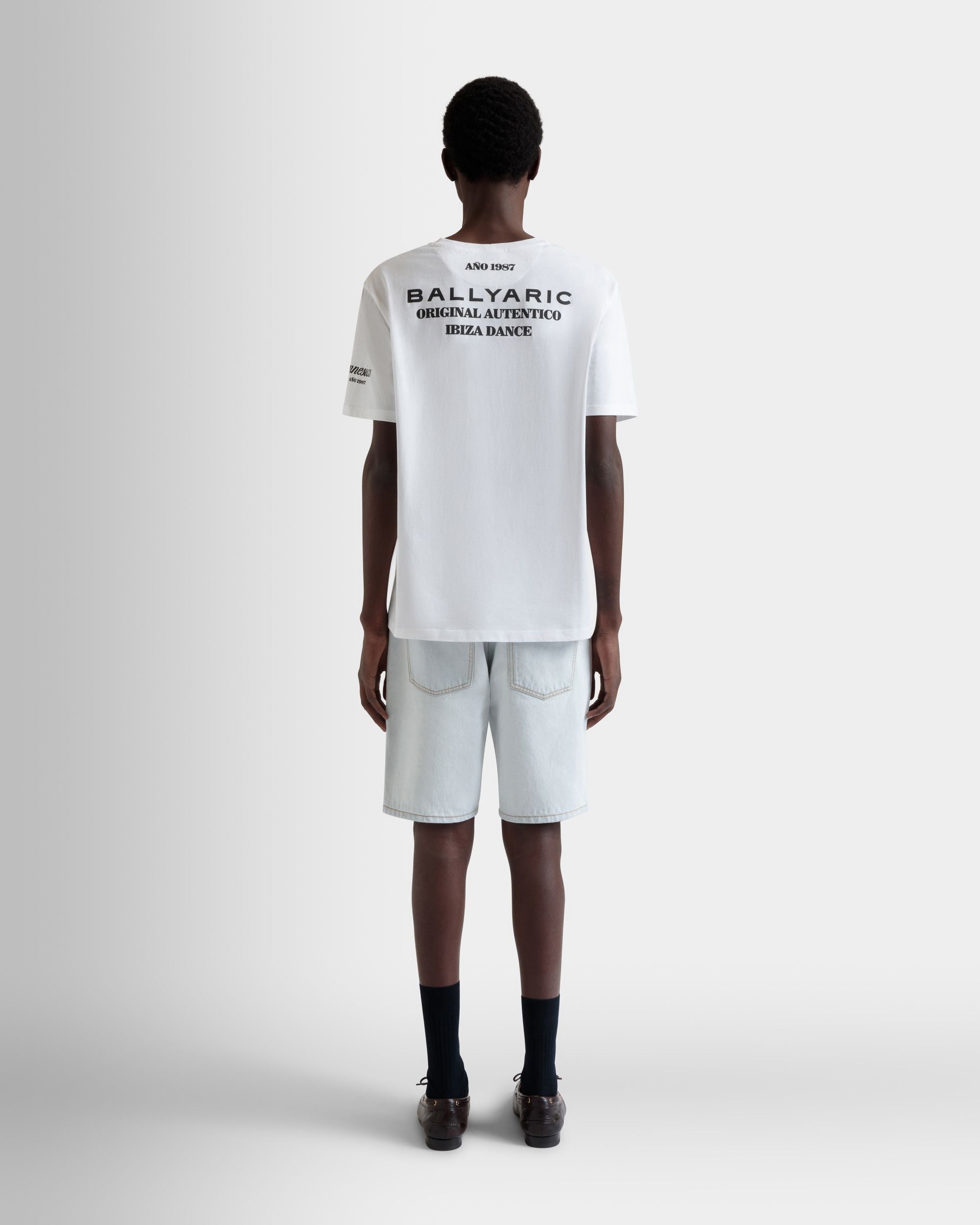 DJ Leo Mas x Bally T-Shirt in White Cotton with an Amnesia Print - Men's - Bally - 06